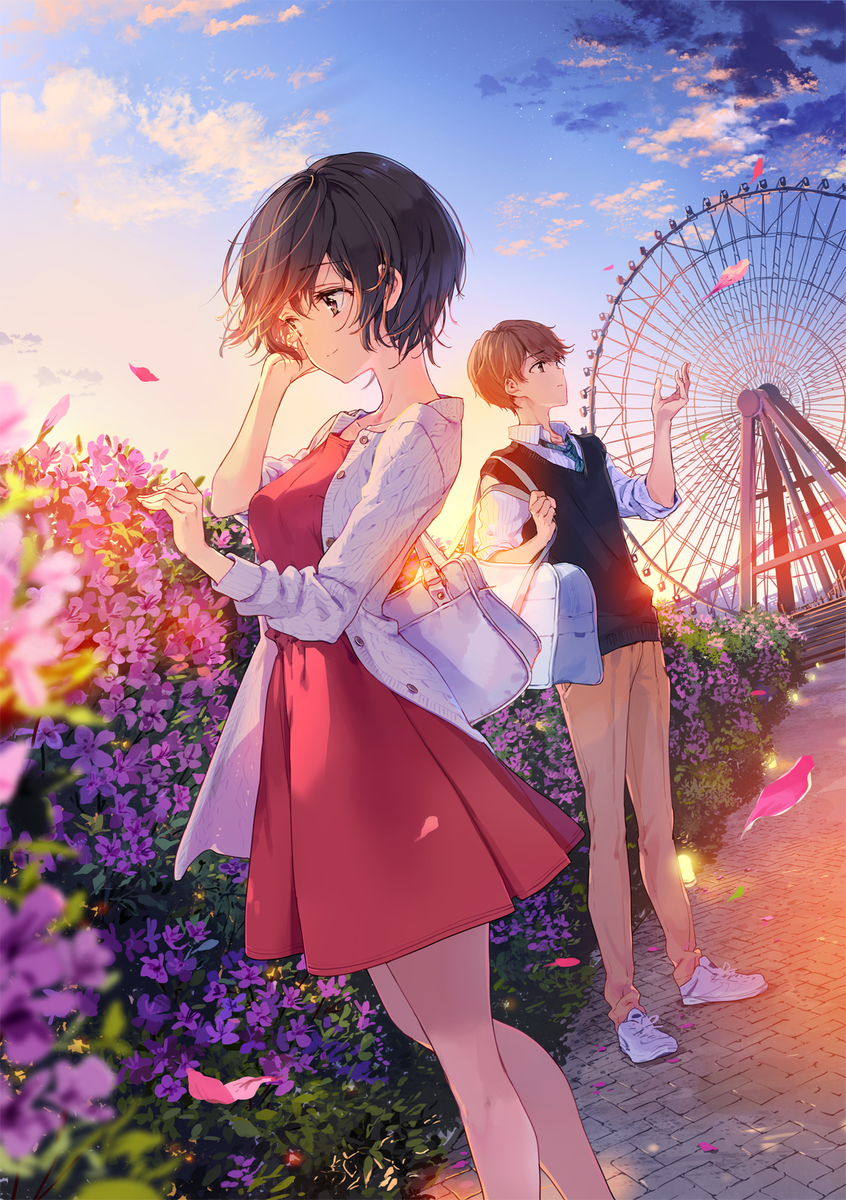 Bf and gf at an amusement park!. Anime, Manga anime, Anime summer
