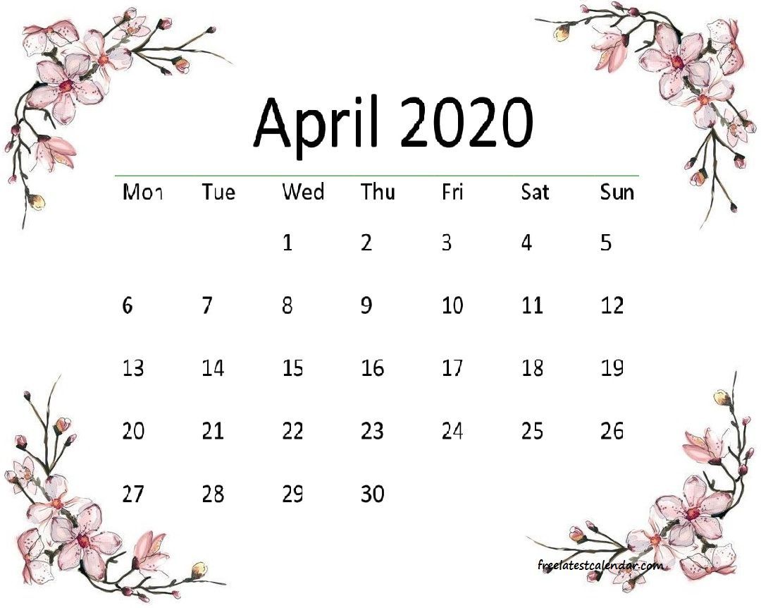 April 2020 Calendar Cute. Online calendar, Print calendar