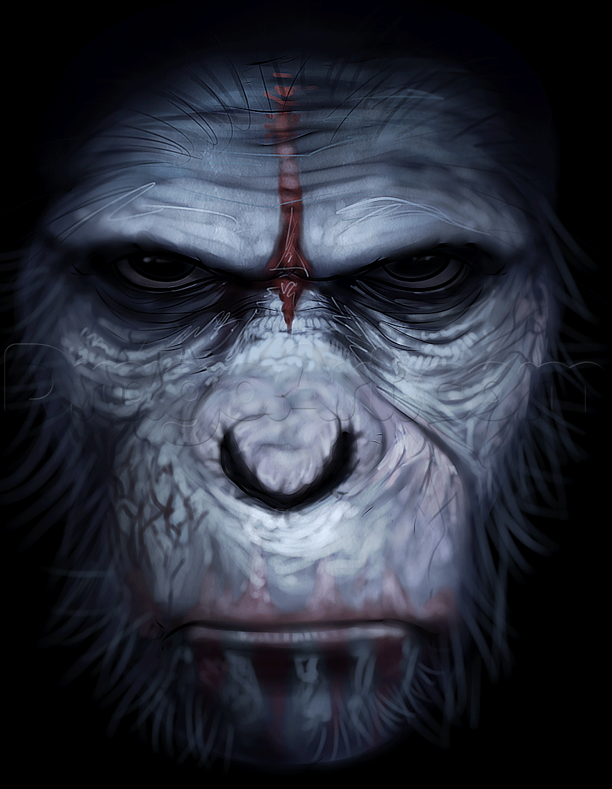 how to draw caesar from rise of the planet of the apes