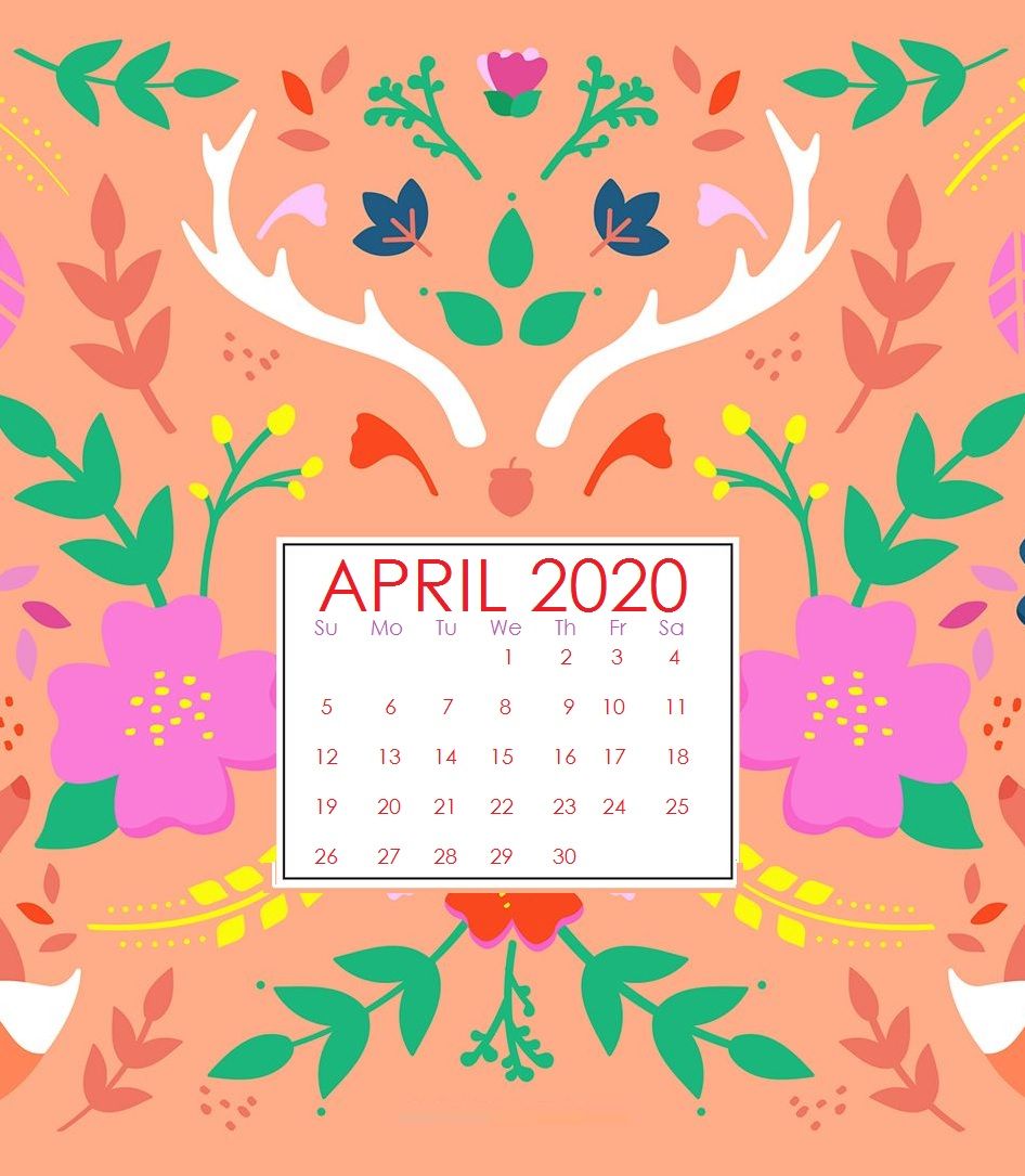 iPhone April 2020 Wallpaper Calendar