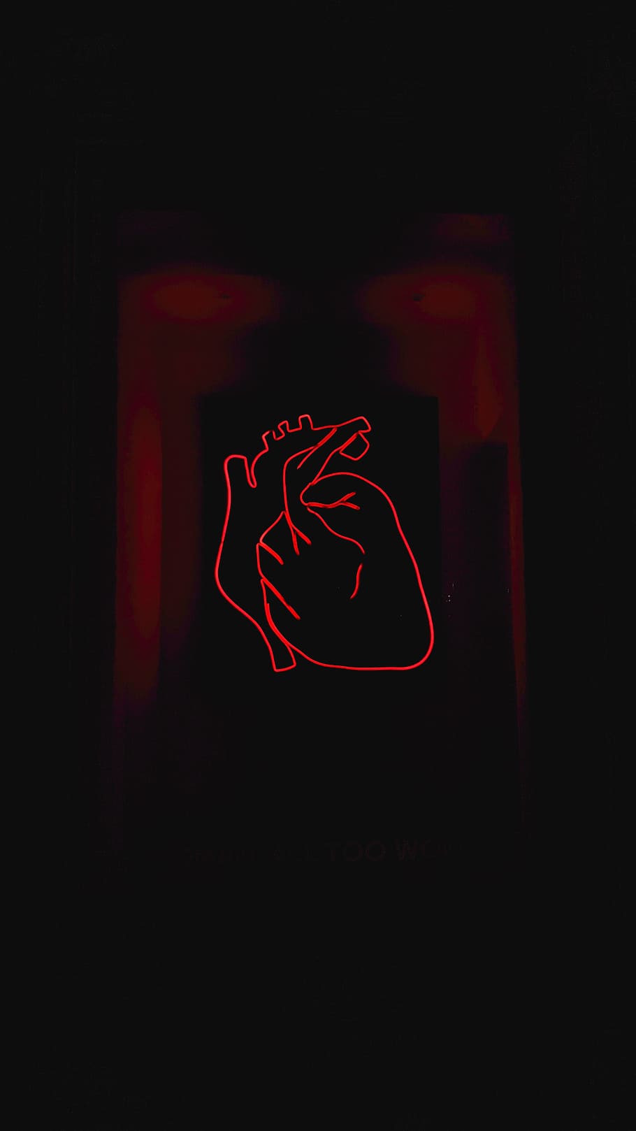 HD wallpaper: red heart clip art, neon, love, wallpaper, neon sign, dark, black
