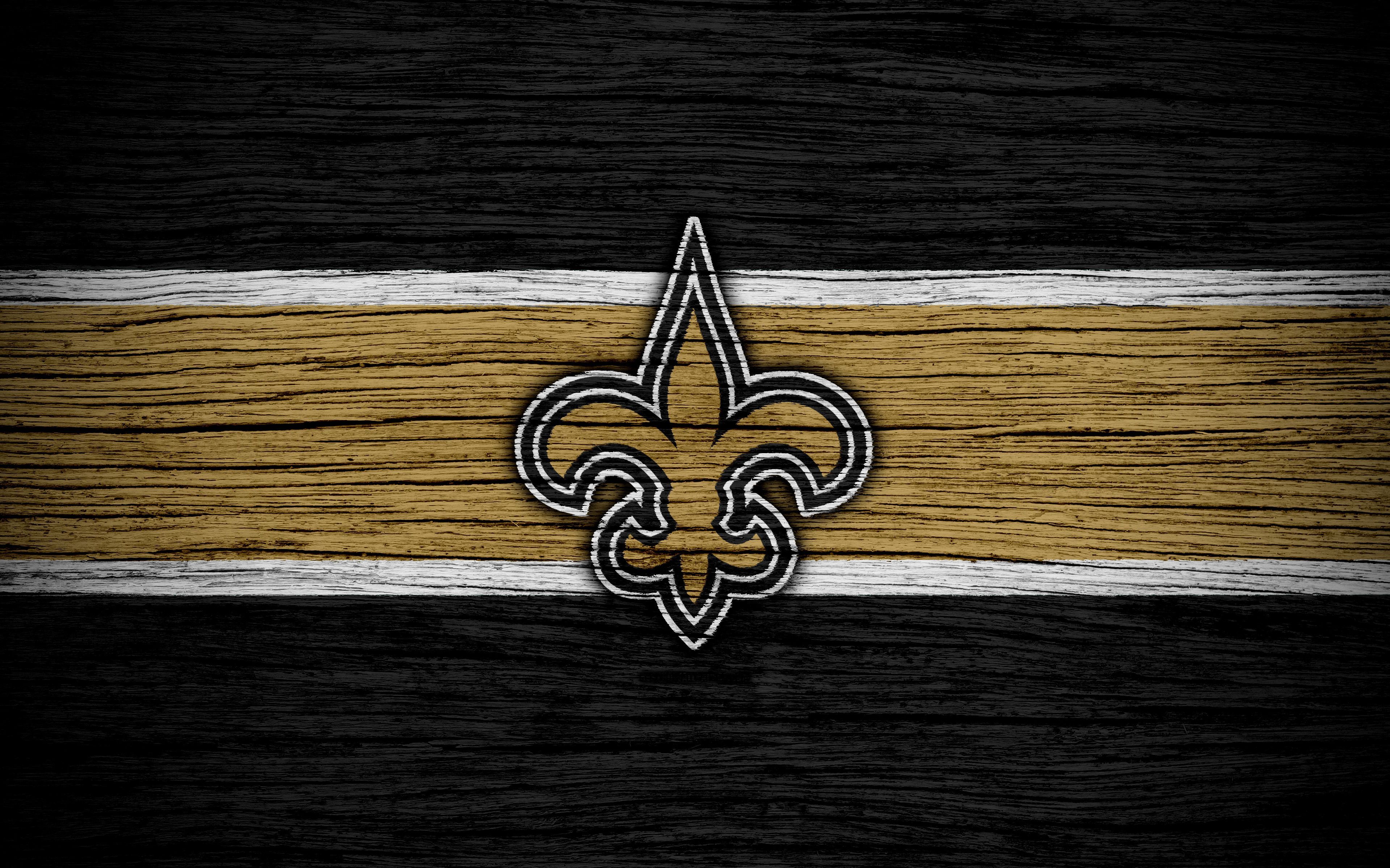 Download wallpaper New Orleans Saints, NFL, 4k, wooden texture
