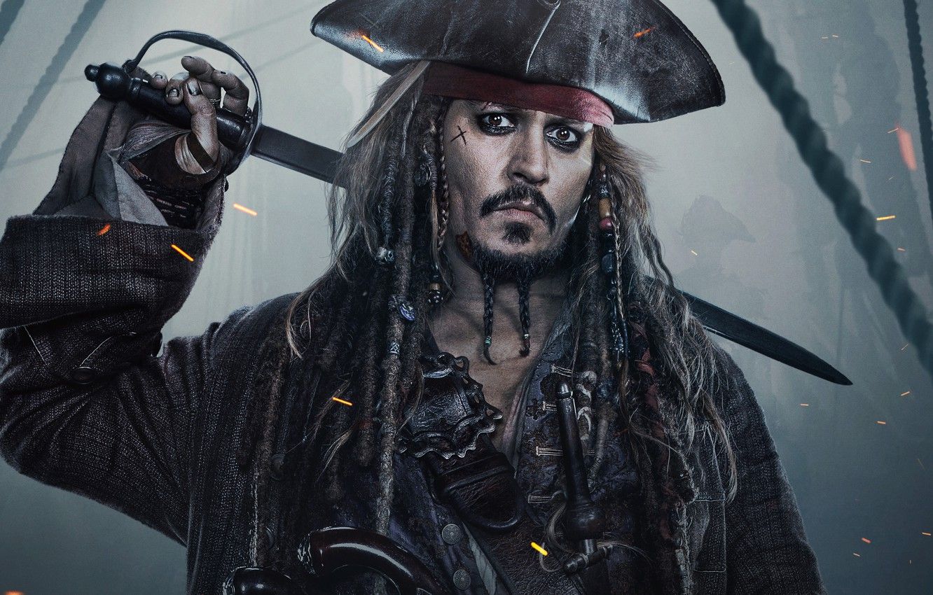 Wallpaper fog, Johnny Depp, guns, hat, fantasy, sparks, captain