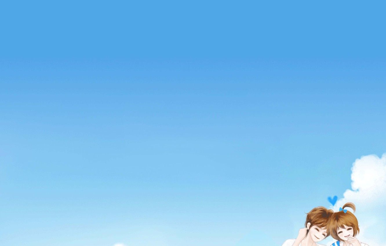 Wallpaper the sky, girl, happiness, romance, cloud, guy, two