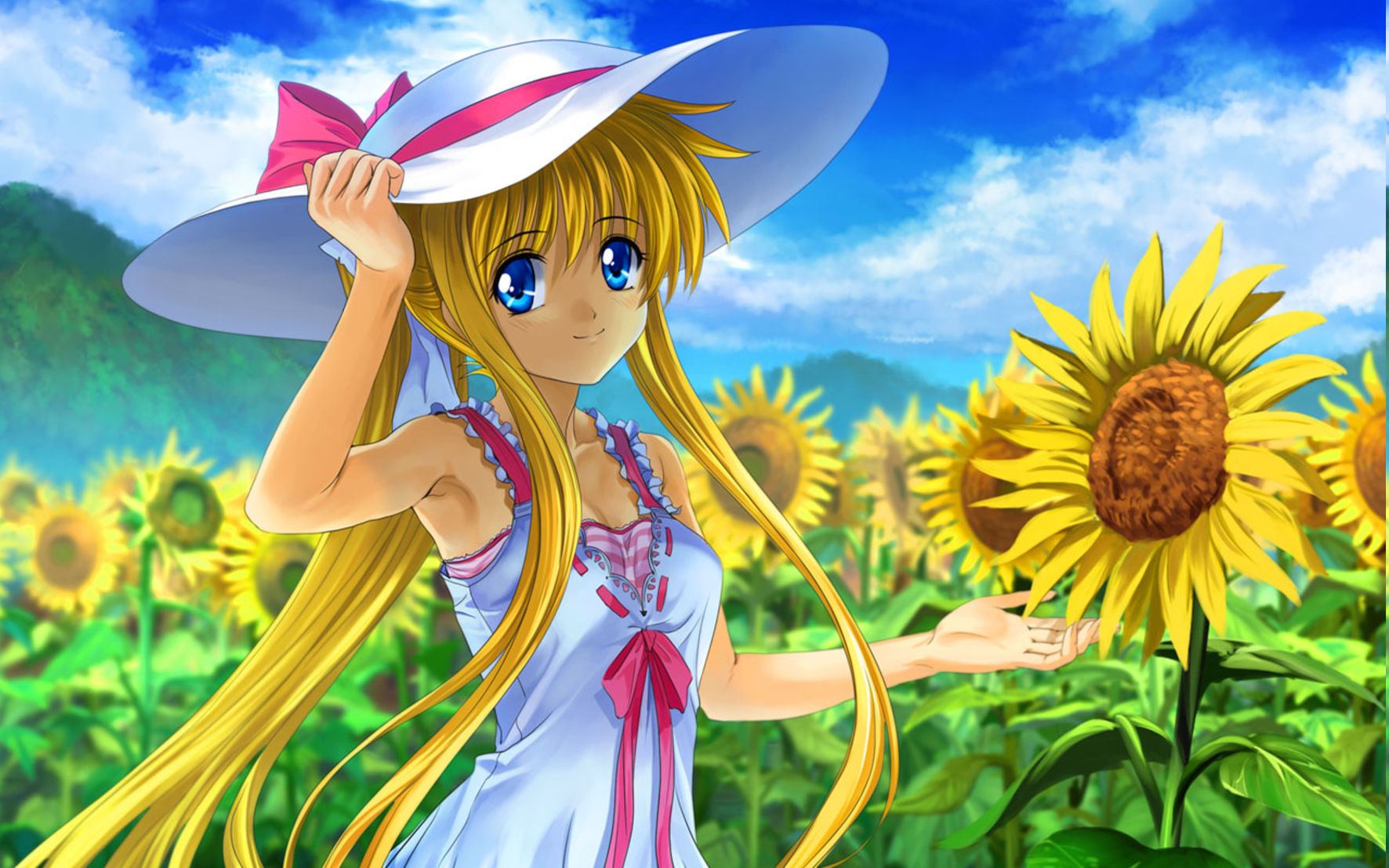 anime, Anime Girls, Sunflowers Wallpaper HD / Desktop and Mobile