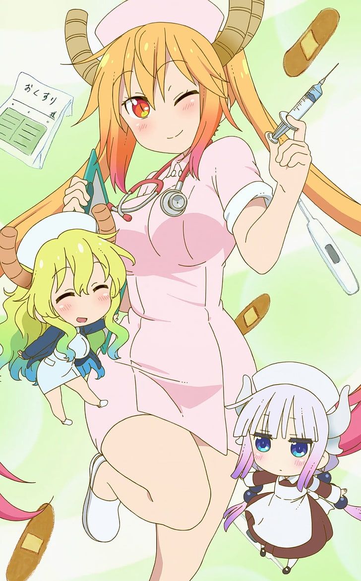 HD Wallpaper: Anime, Anime Girls, Kobayashi San Chi No Maid Dragon