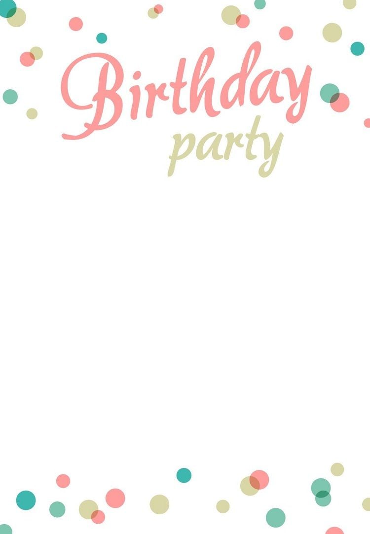 Birthday Party Invitation Blank. Birthday party