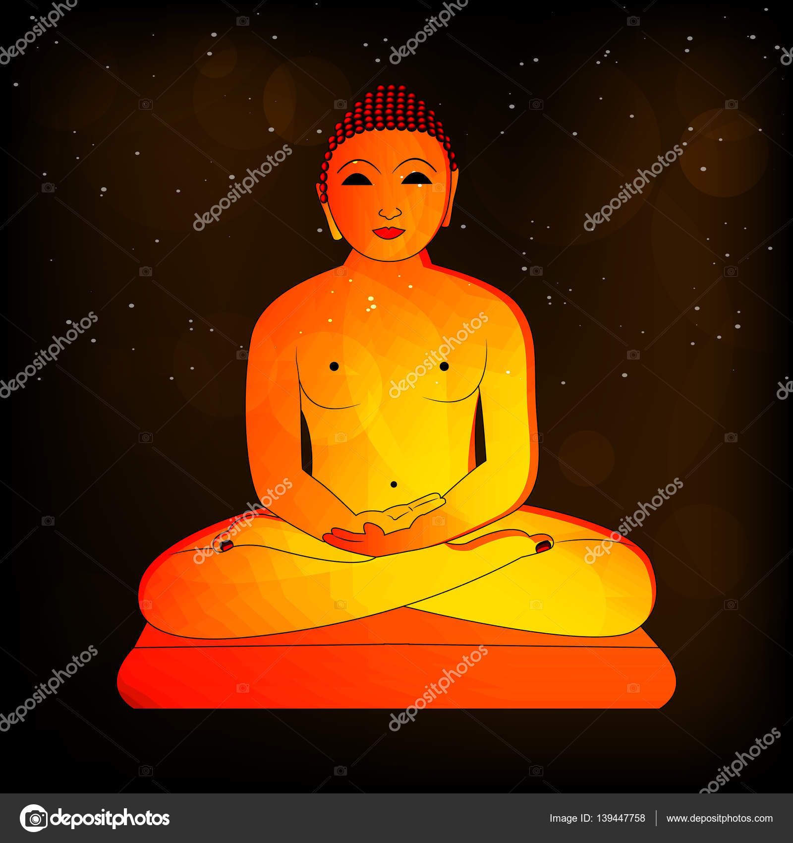 Illustration Of Lord Mahavira For Mahavir Jayanti Stock
