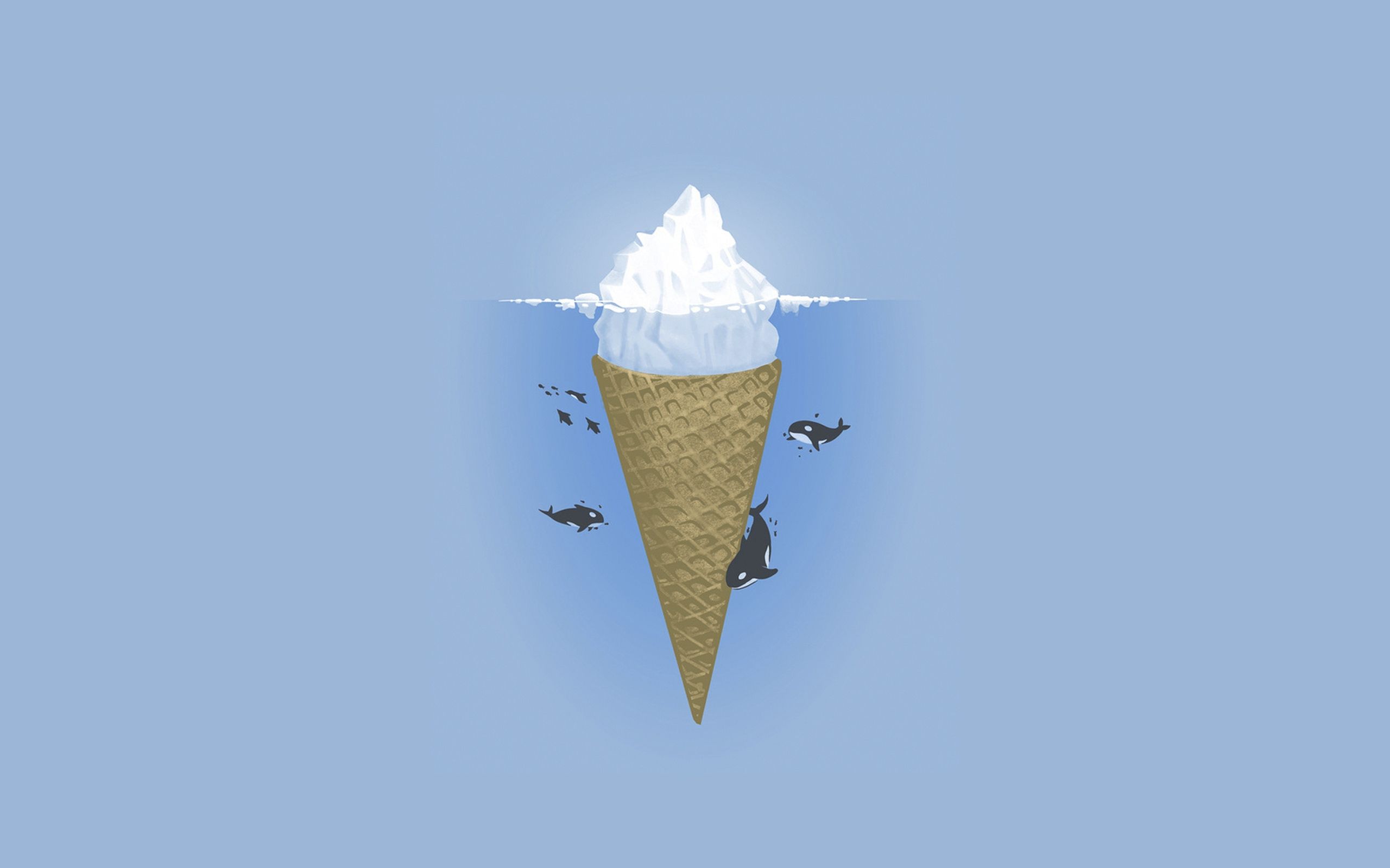 Download wallpaper 2560x1600 ocean, iceberg, minimalism, killer