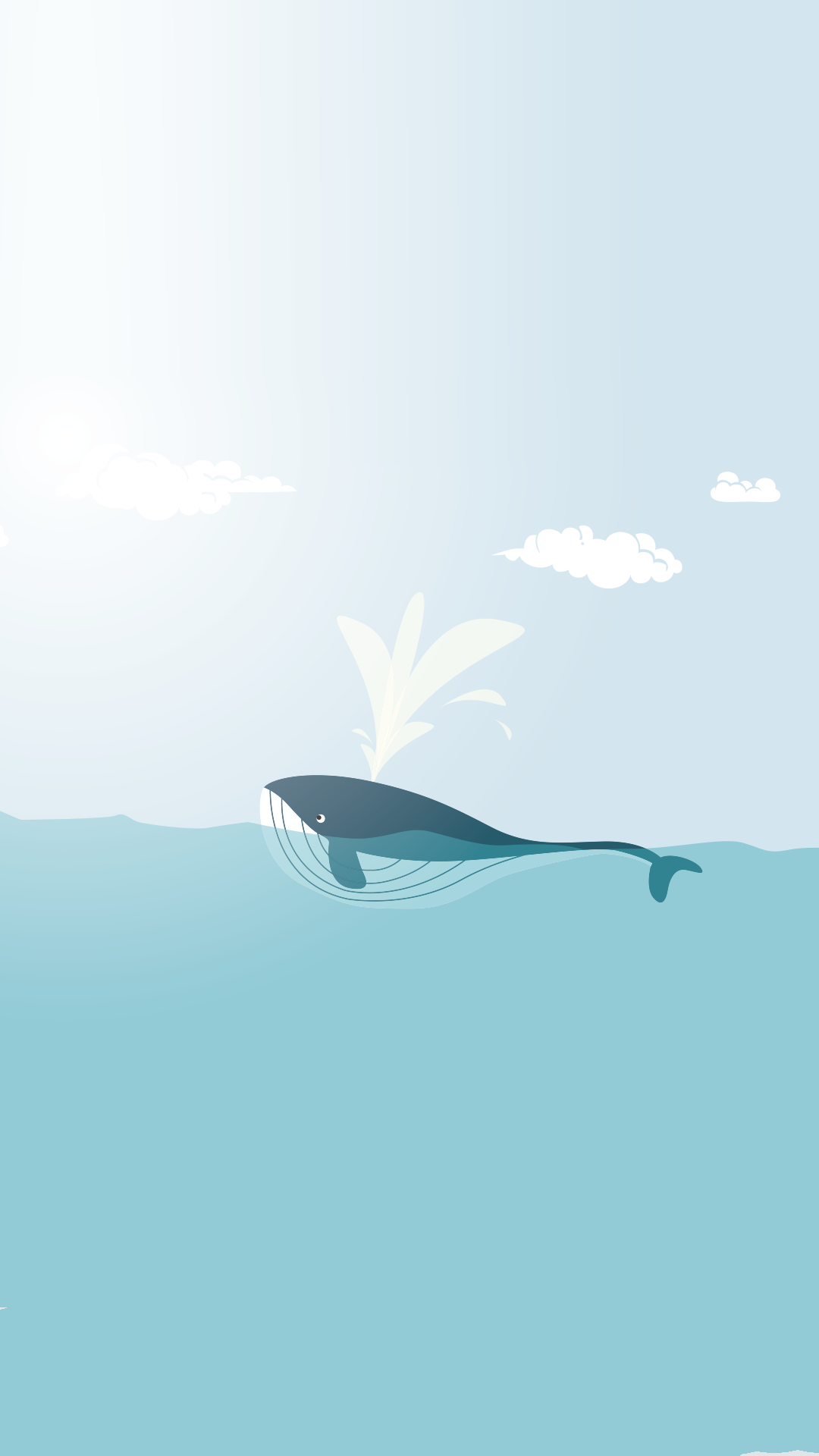 iPhone Wallpaper. Sky, Water, Illustration, Whale, Marine mammal, Sea