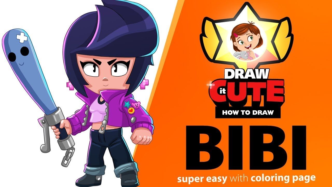 Bibi super easy. Brawl Stars drawing tutorial
