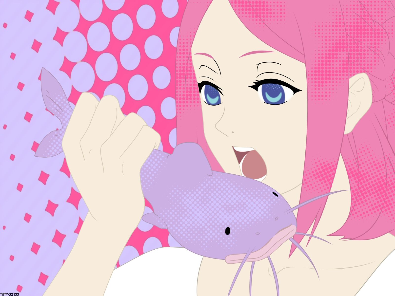 Arakawa Under the Bridge Wallpaper: NOM NOM NOM