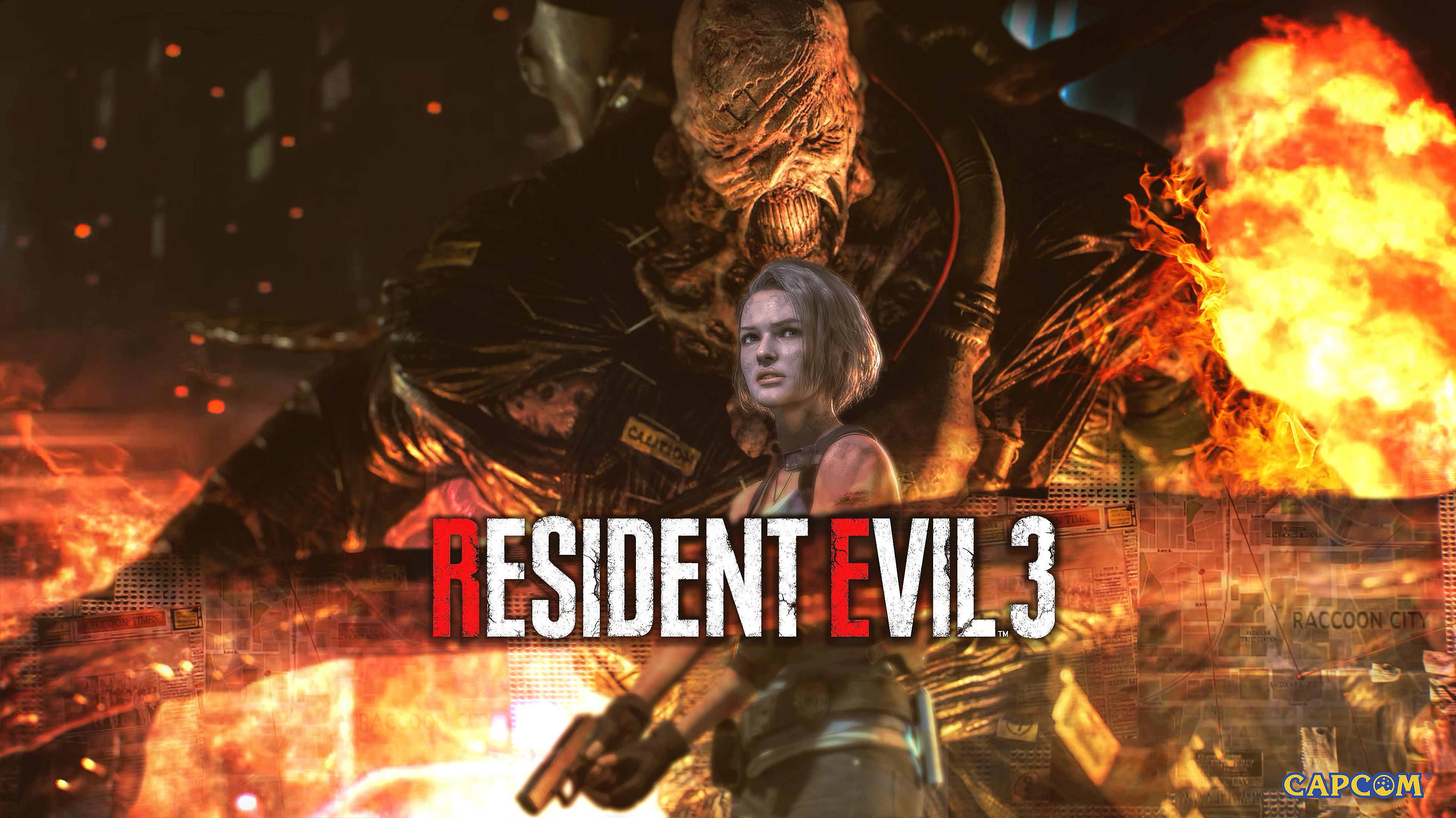 Resident Evil 3: Jill Valentine & Nemesis 4K Wallpaper