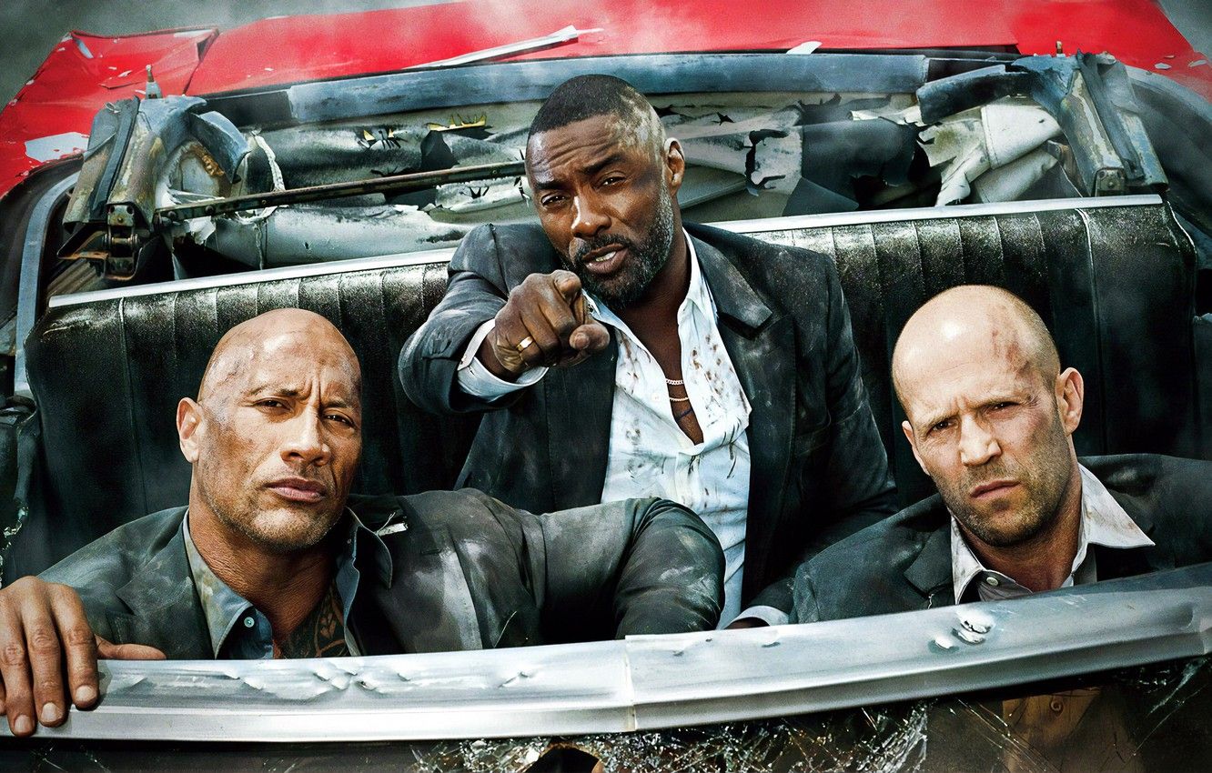 Wallpaper Dwayne Johnson, Jason Statham, Dwayne Johnson, Idris Elba, Idris Elba, Jason Statham, ACE Gonzalez, Eiza Gonzalez, broken machine, Fast & Furious Presents: Hobbs & Shaw, The fast and the furious: Hobbs