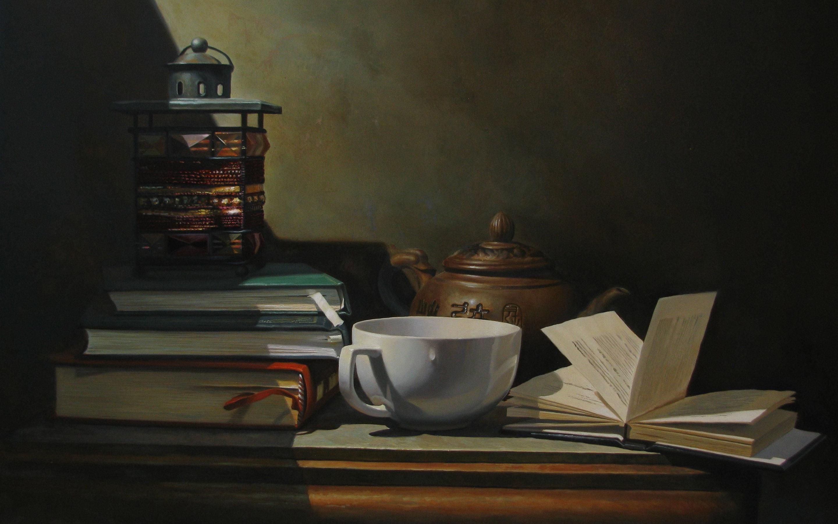 Tea and Books Art Wallpaper Background 62734 2880x1800px