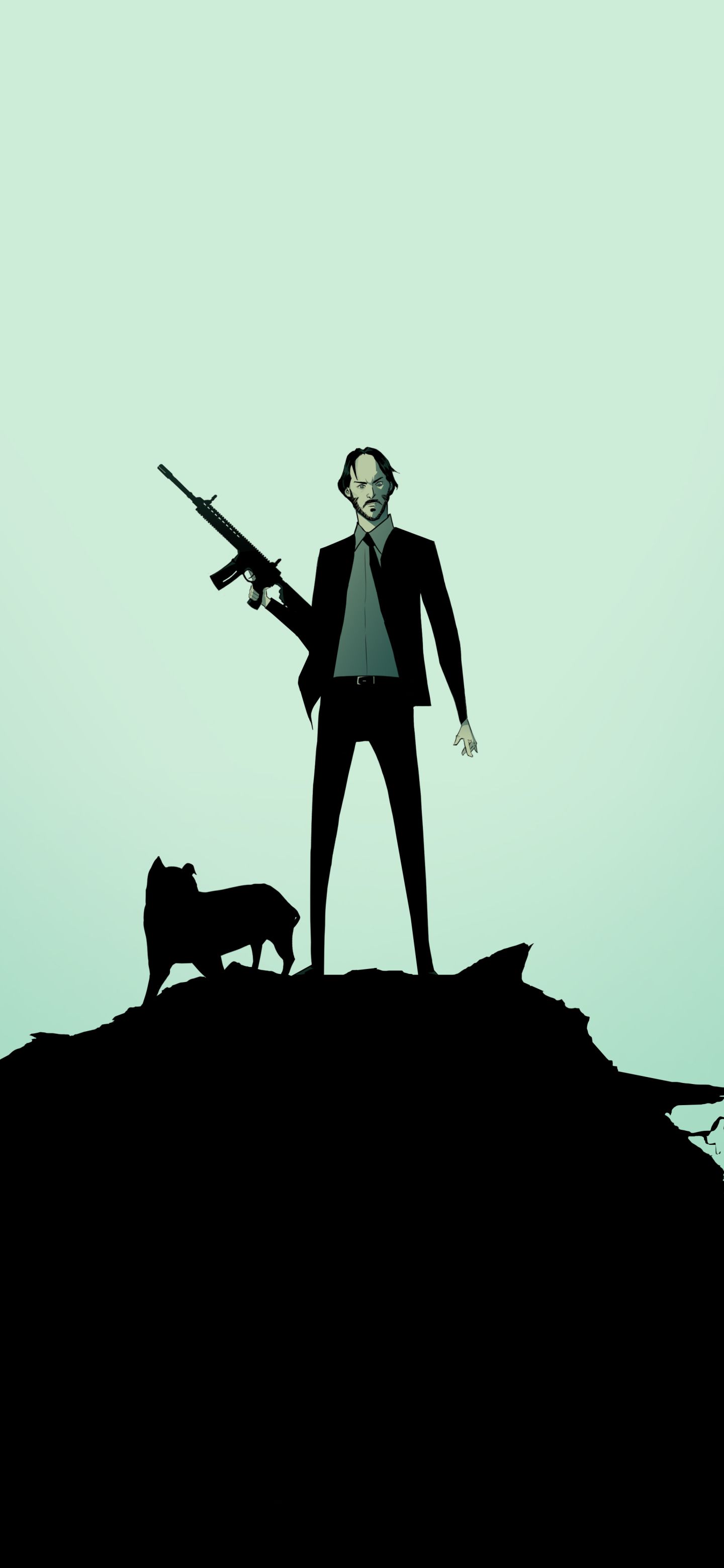 John Wick and Dog 1440x3120 Resolution Wallpaper, HD