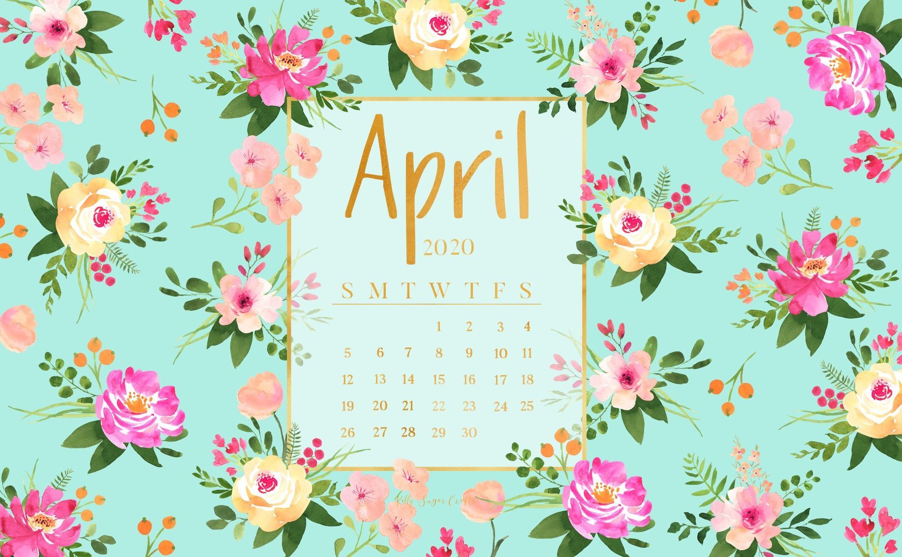 April 2022 Calendar Desktop Wallpaper