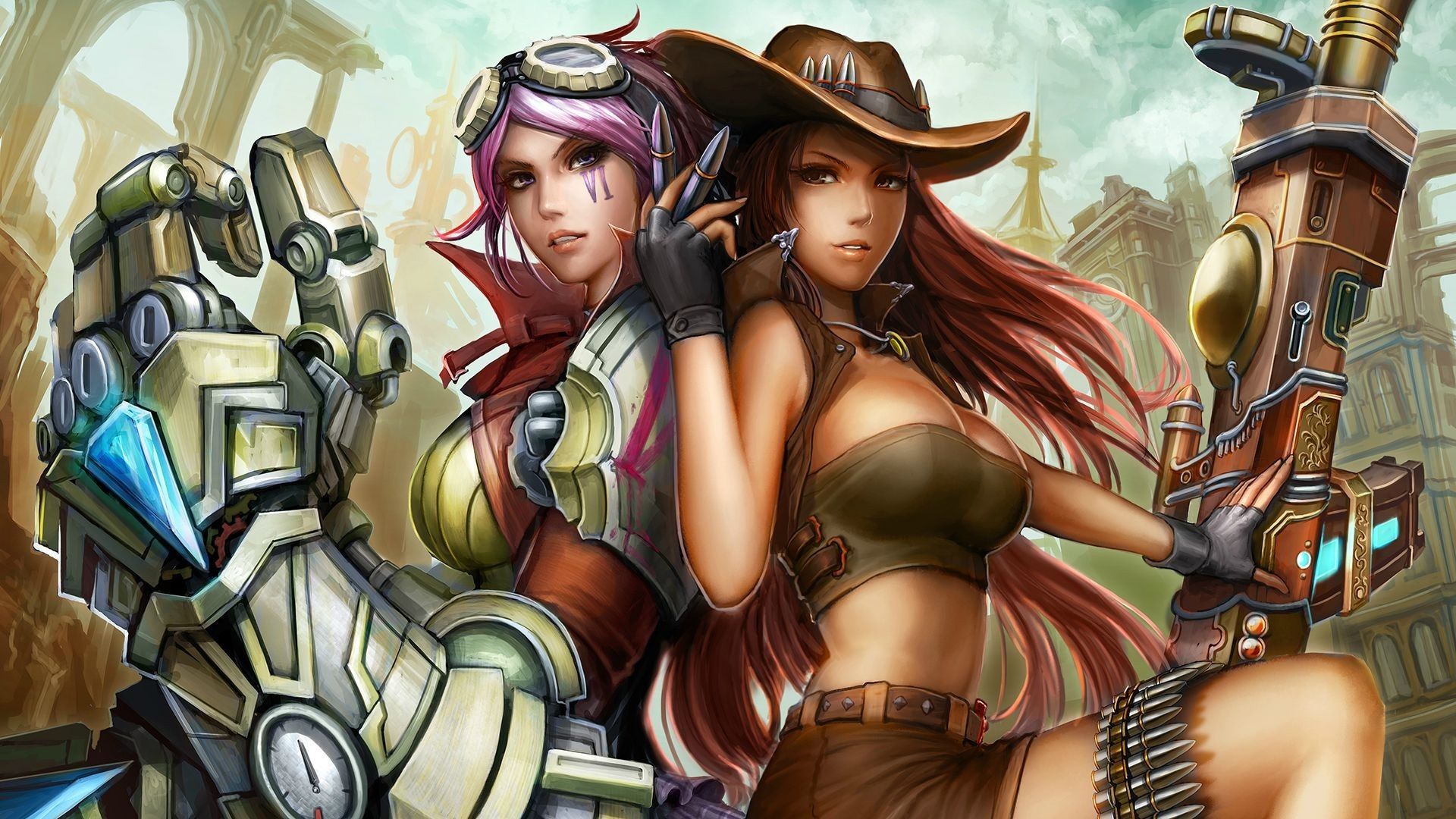 Two beautiful girls, League of Legends wallpaper. games
