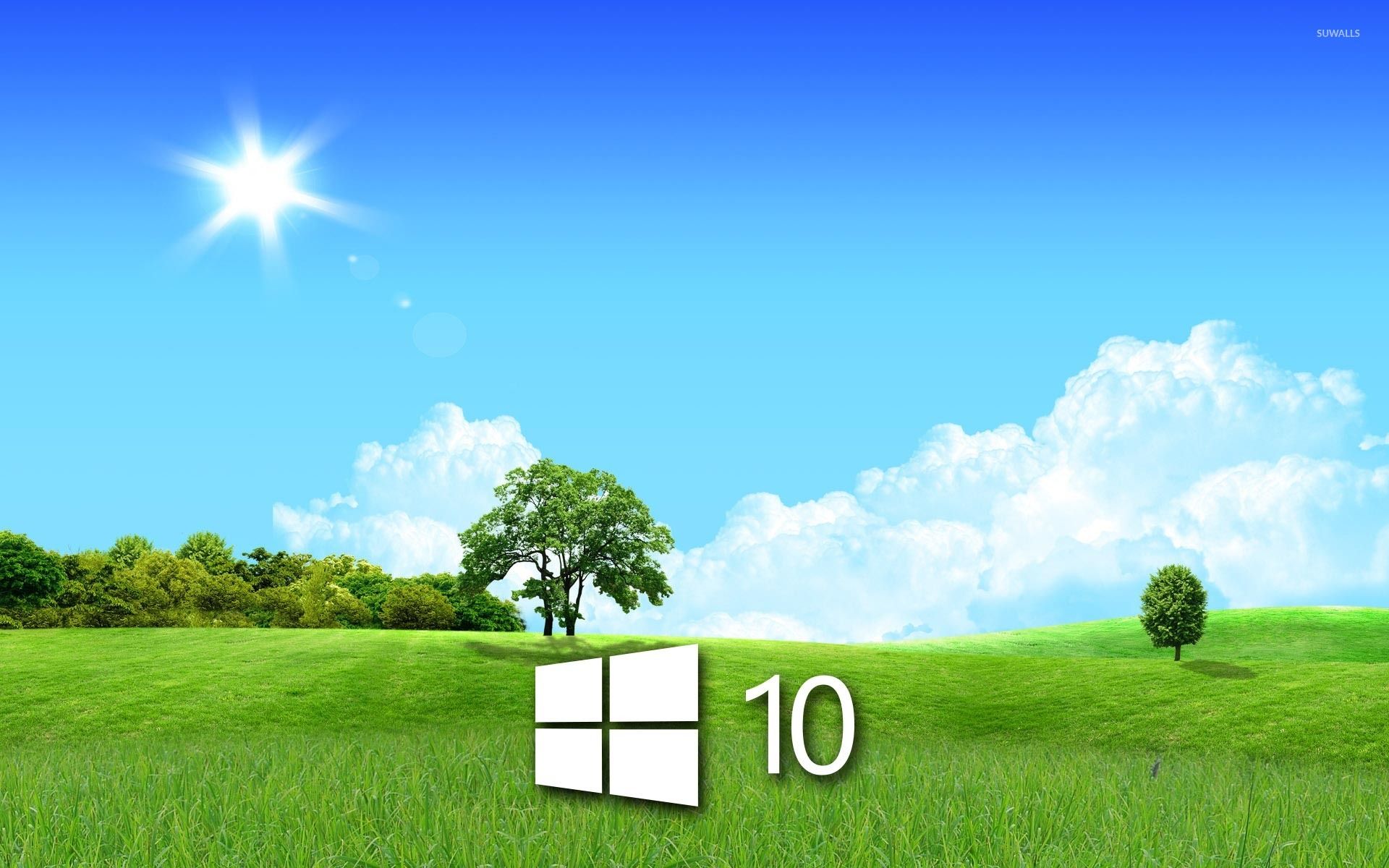Windows 10 in the spring simple logo wallpaper