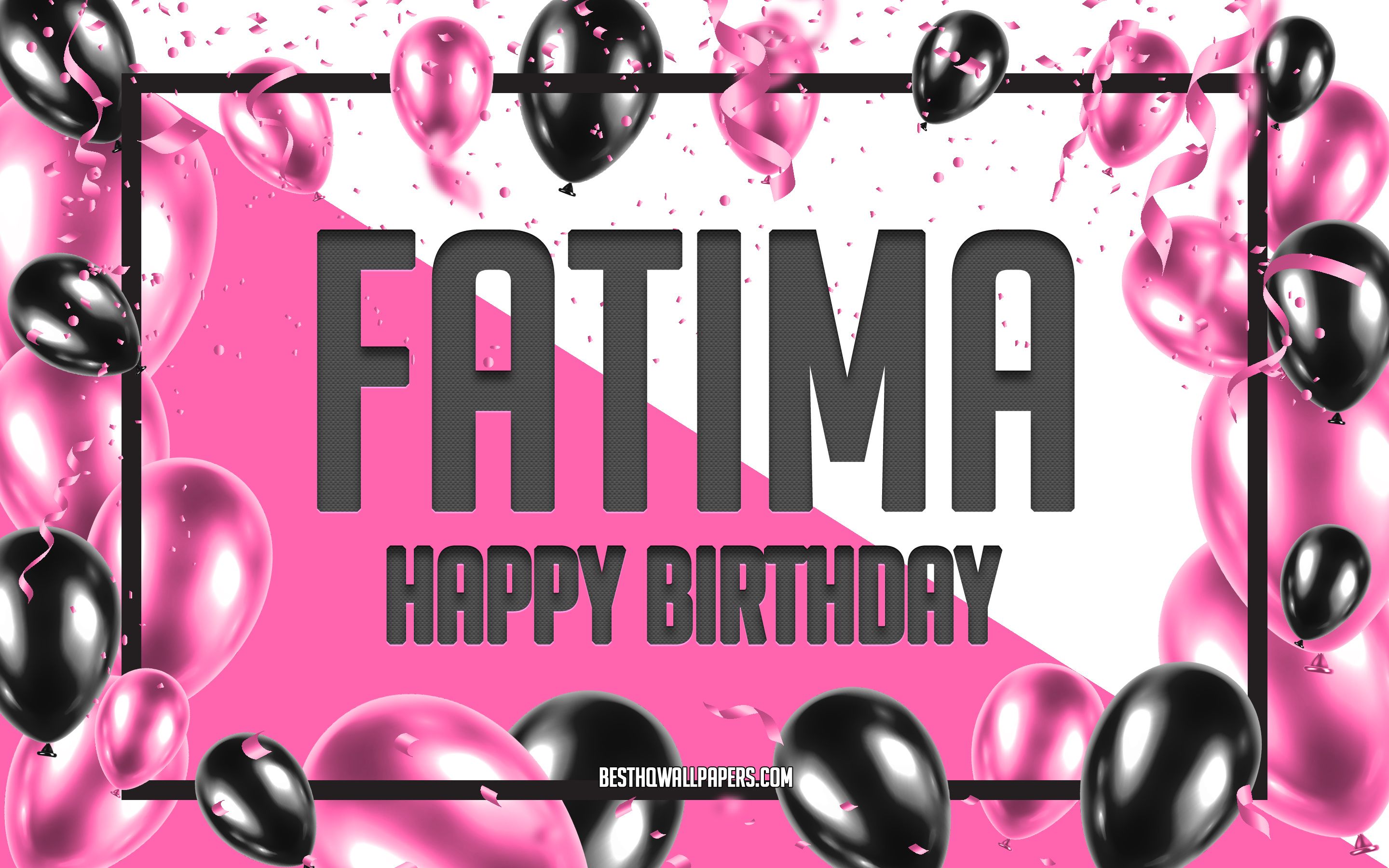 Download wallpaper Happy Birthday Fatima, Birthday Balloons