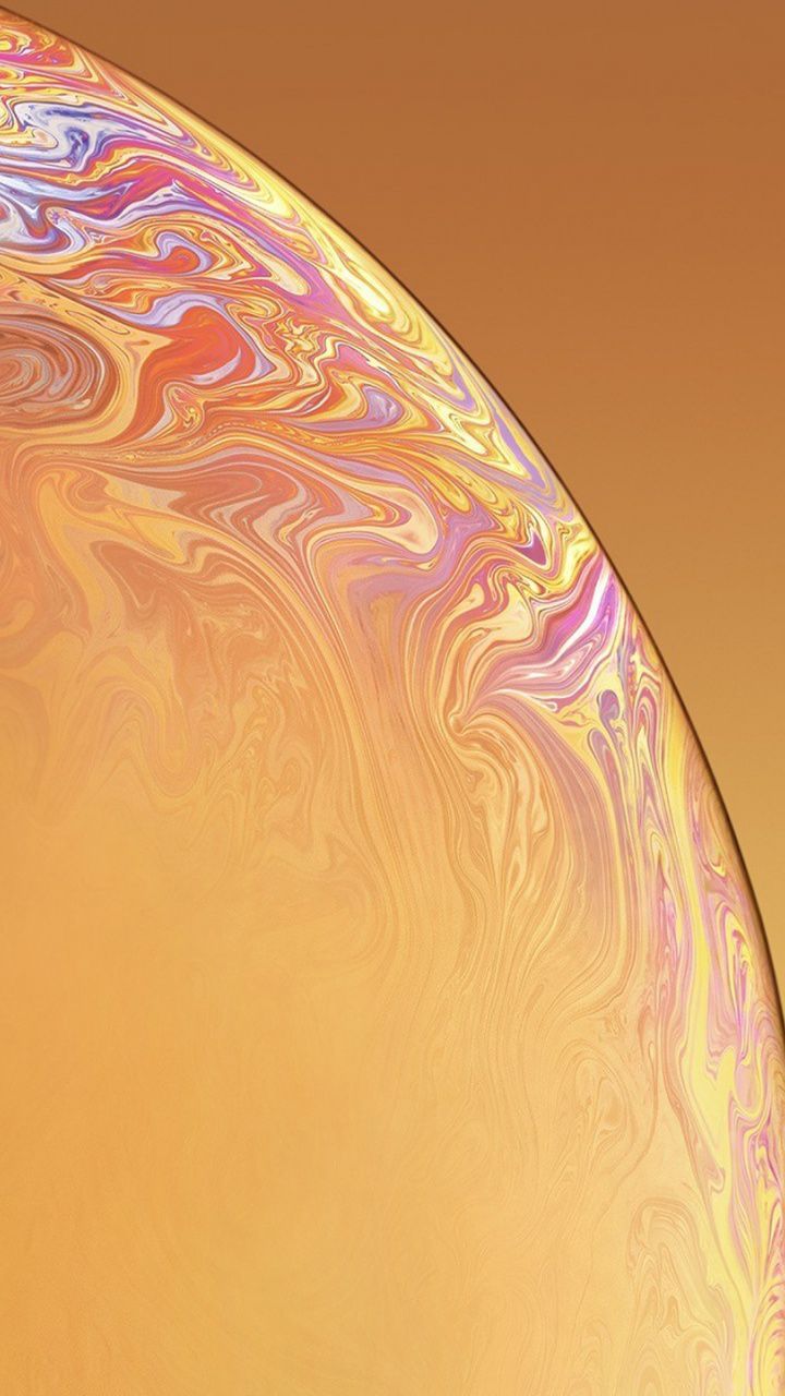 iPhone X XR, surface, bubble, yellow wallpapers