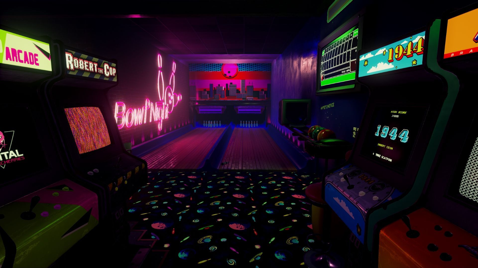 New Retro Arcade Neon 5. Room wallpaper designs, Arcade, Room wallpaper