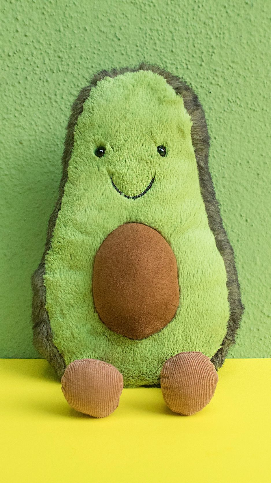 Download wallpaper 938x1668 toy, teddy, avocado, cute, green