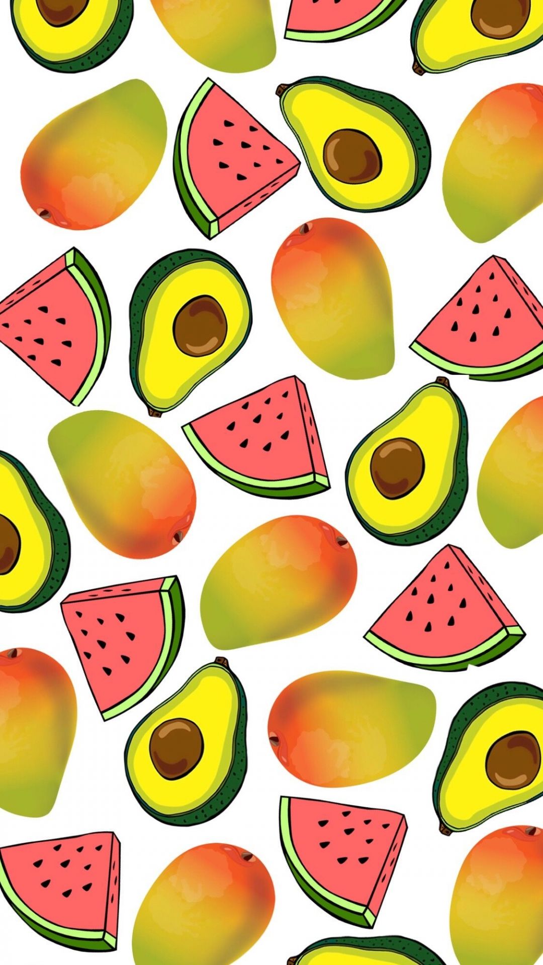 Free download watermellon avocado mango iphone wallpaper