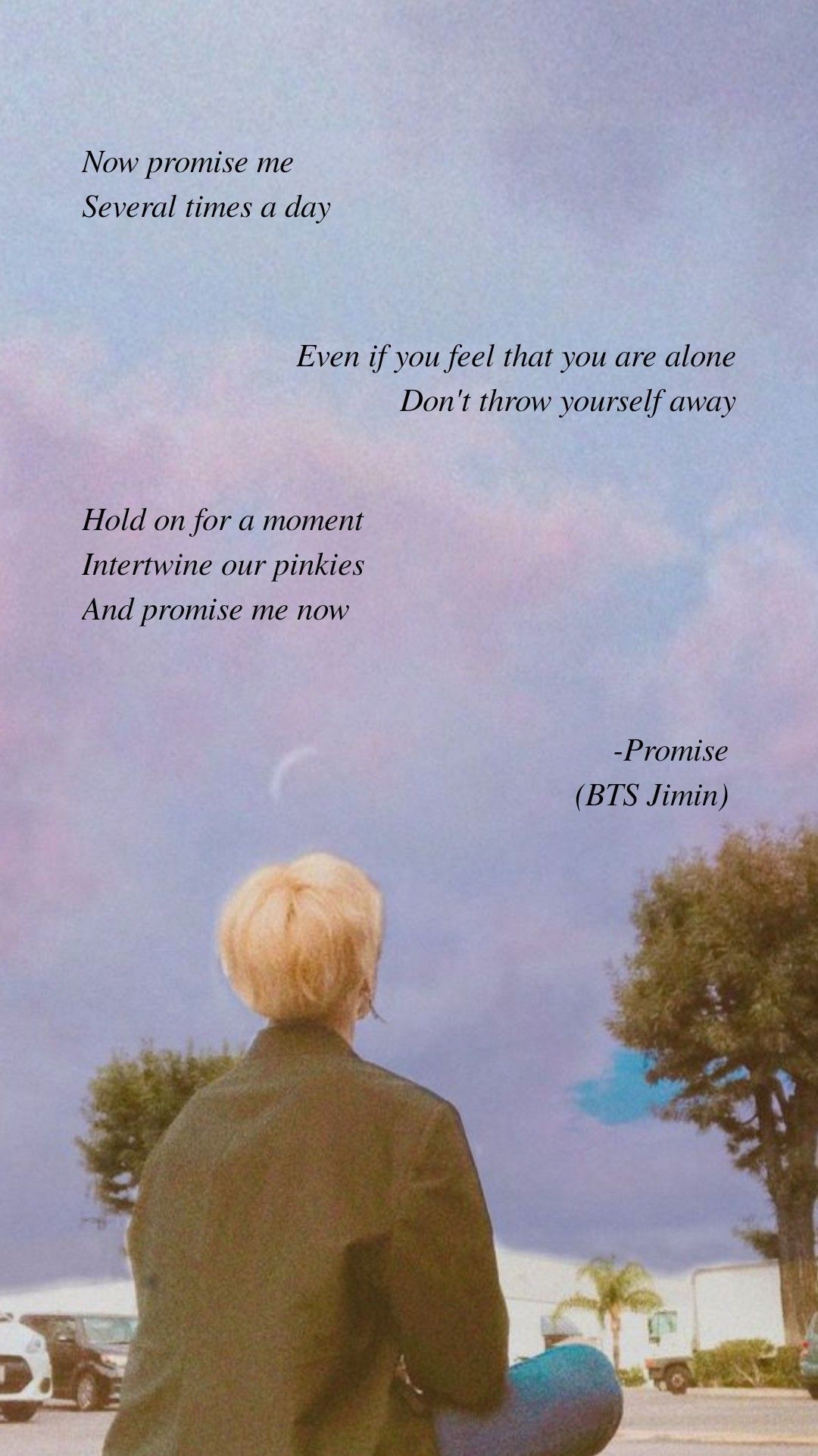 Promise by BTS Jimin. Lyrics wallpaper. Follow my IG for the most recent ones :). Bts lyric, Bts wallpaper lyrics, Bts lyrics quotes