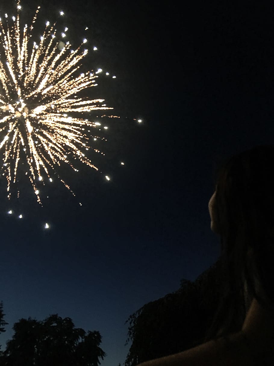 HD wallpaper: fireworks, night, july 4th, illuminated, celebration