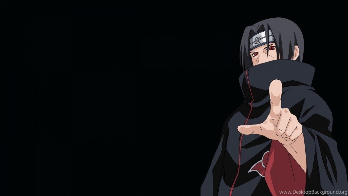 Naruto Shippuden Akatsuki Uchiha Itachi Black Background Desktop