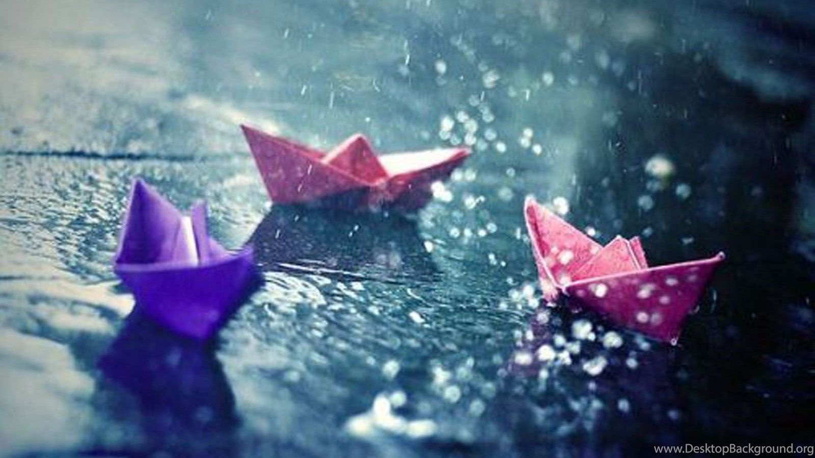 Rain Paper Boat Wallpaper Desktop Desktop Background