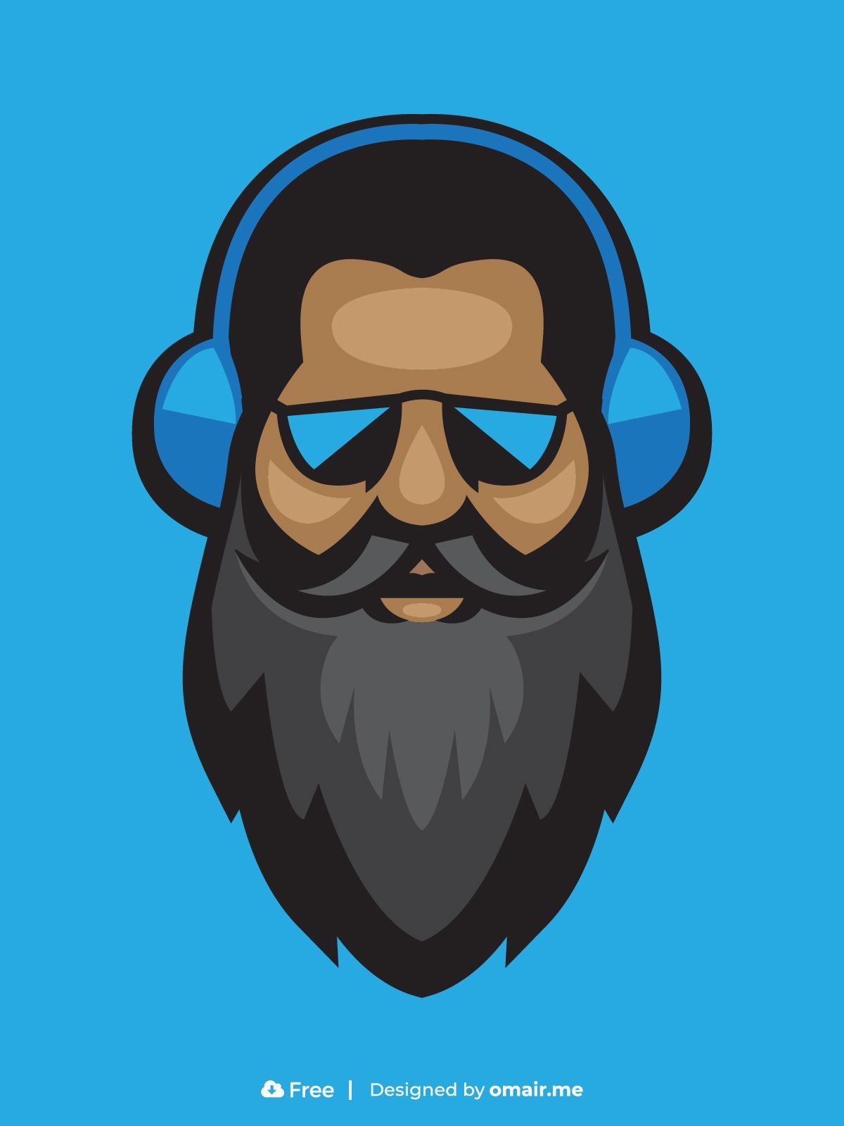 Gaming Beard Mascot Logo Free Download