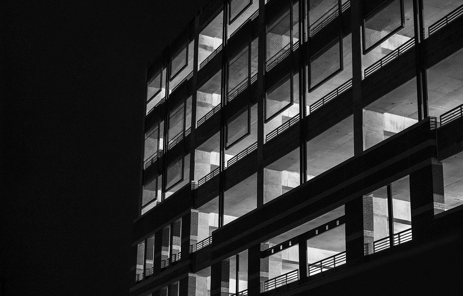 Black, And, White, Night, Building, House, Monochrome Wallpaper