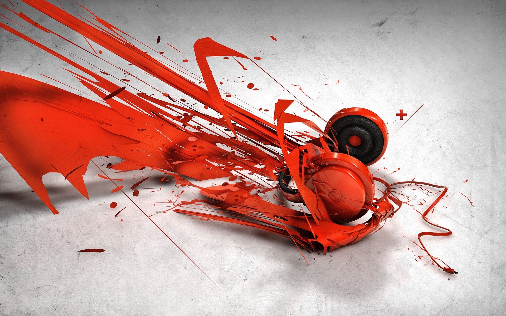 Red Abstract Headphone Music Wallpaper HD Wallpaper High