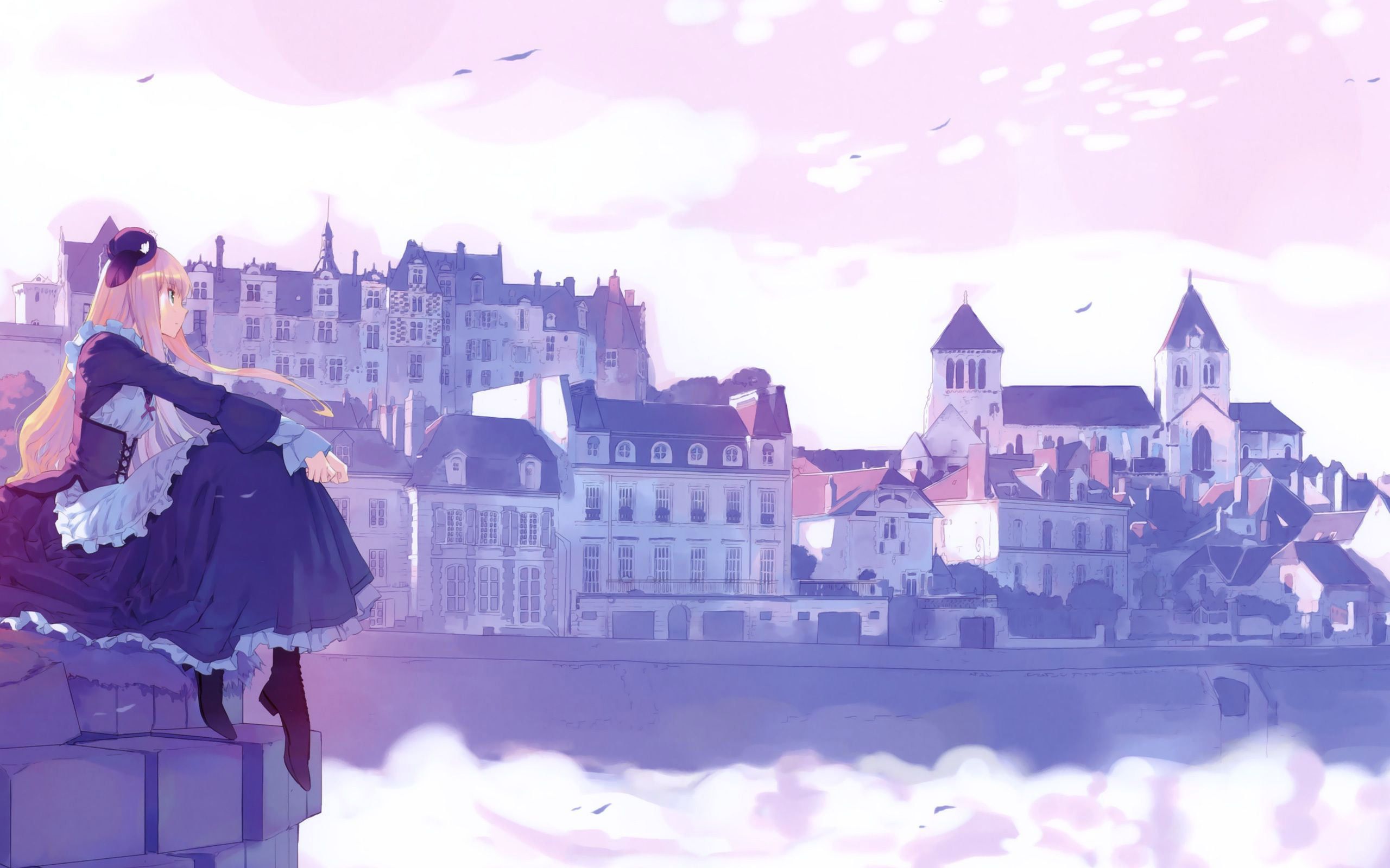 Beautiful Anime City wallpaperx1600