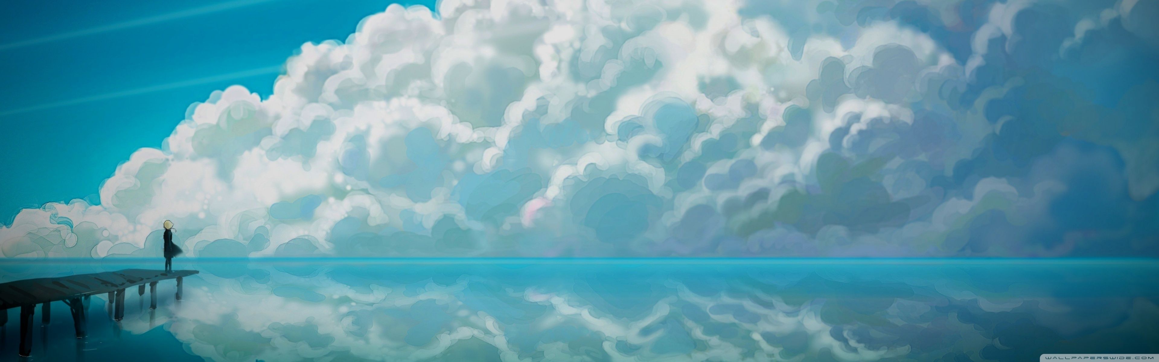 Sky Anime Ultra HD Desktop Background Wallpaper for: Widescreen