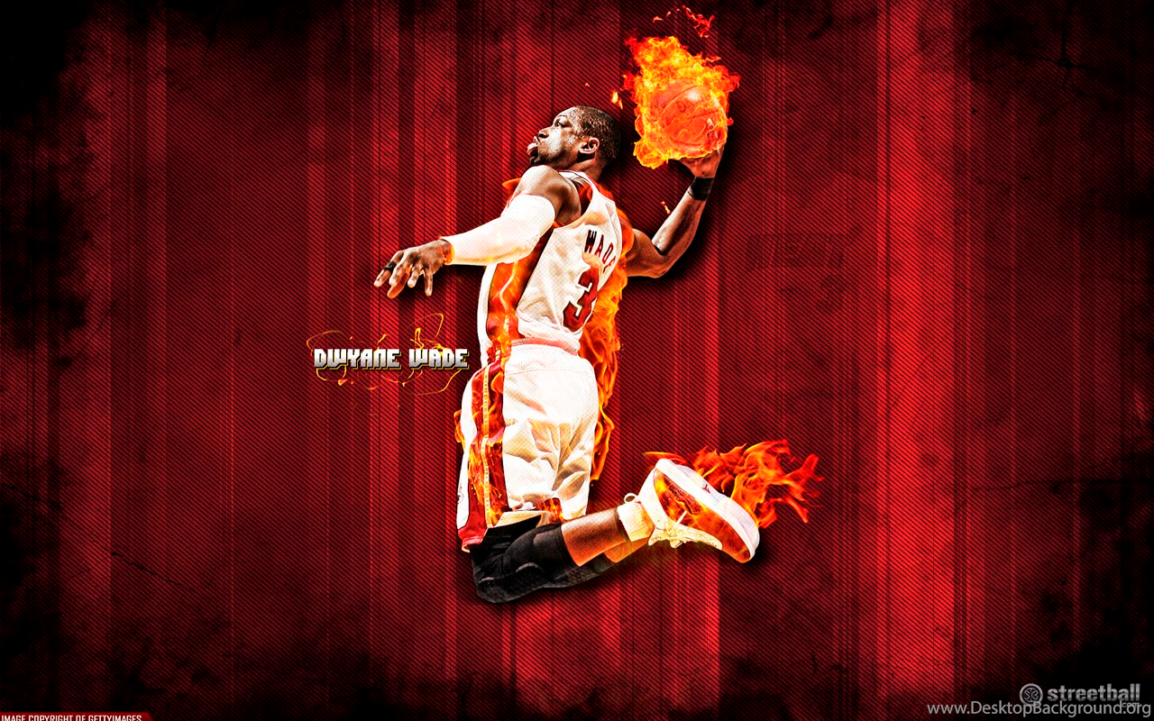 Dwyane Wade Miami Heat Fire Wallpaper Streetball Desktop Background