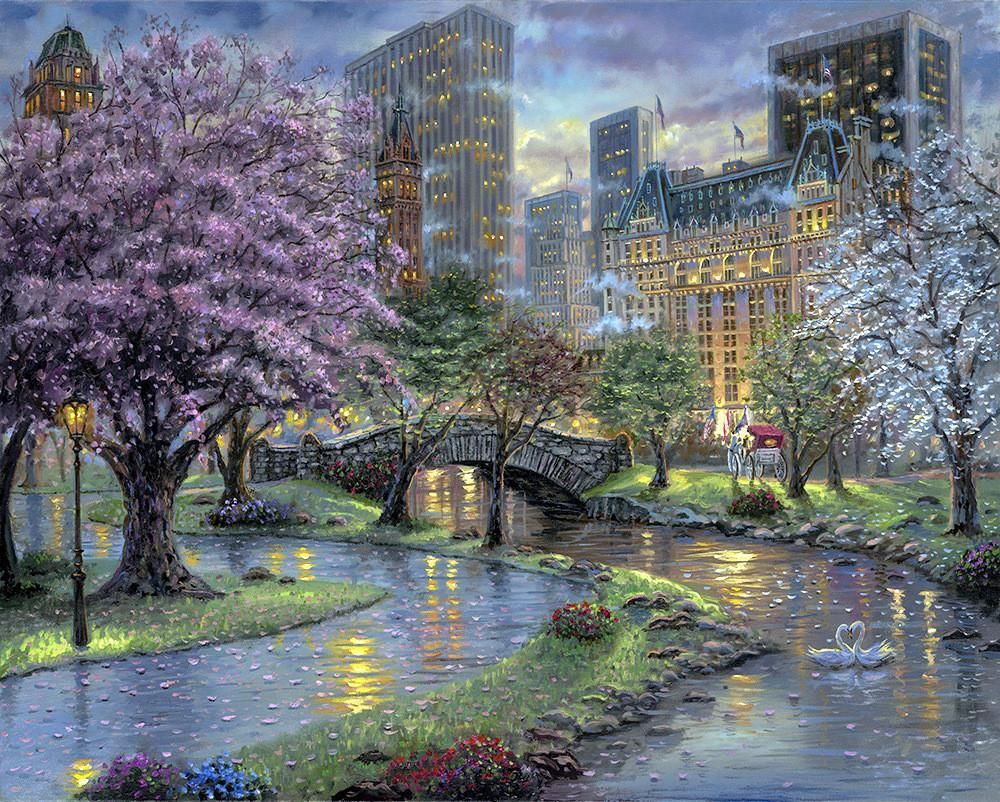 Petals of Spring, Central Park. Art, Spring painting