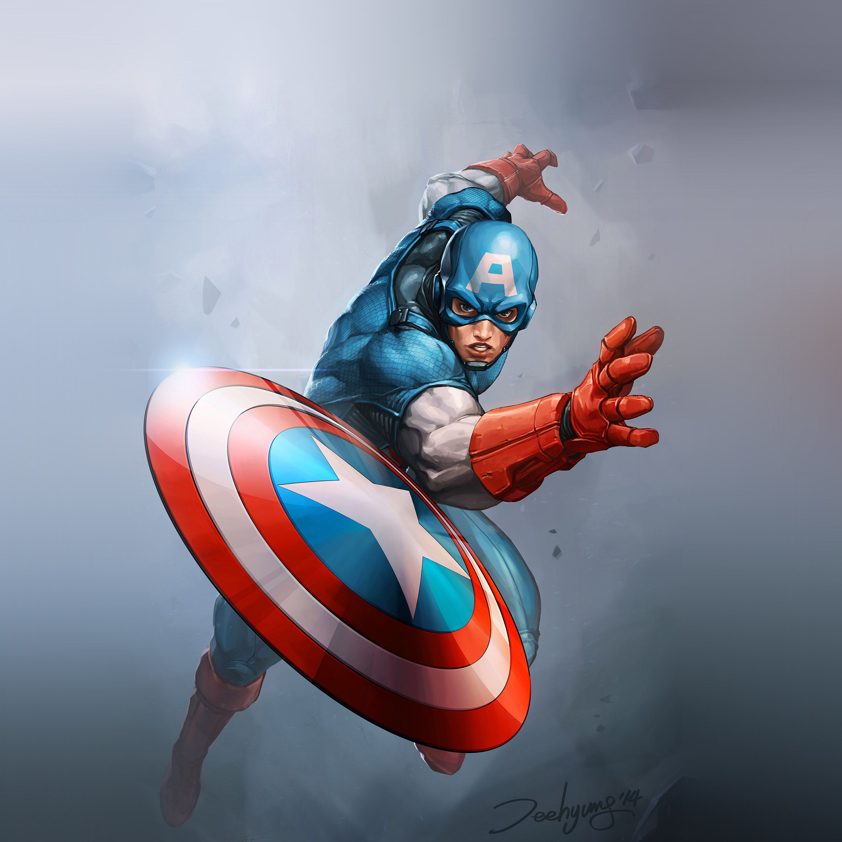 Hero Captain America Jeehyunglee Illustration Art Wallpaper