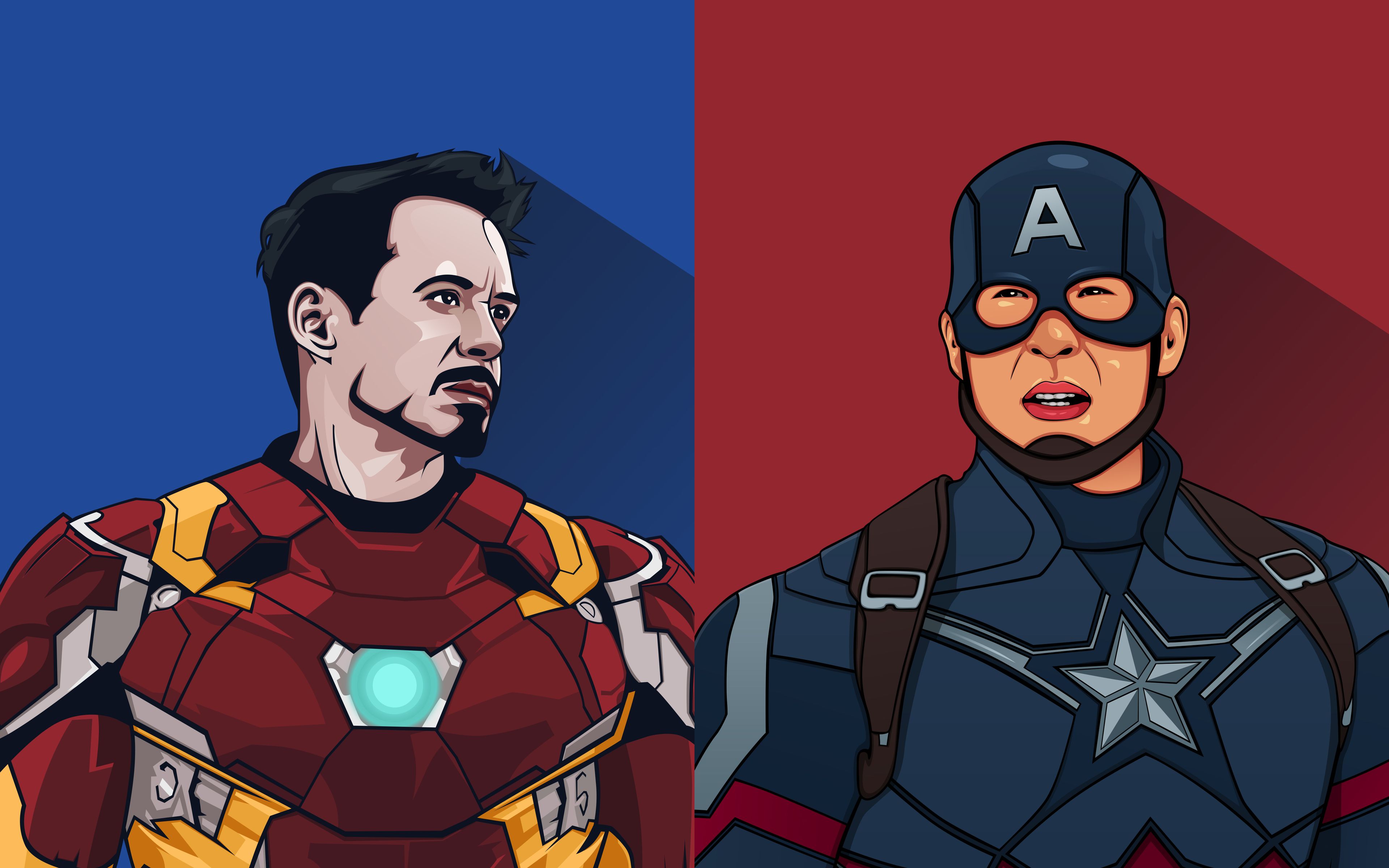Iron Man And Captain America Artwork 5k 4k HD 4k