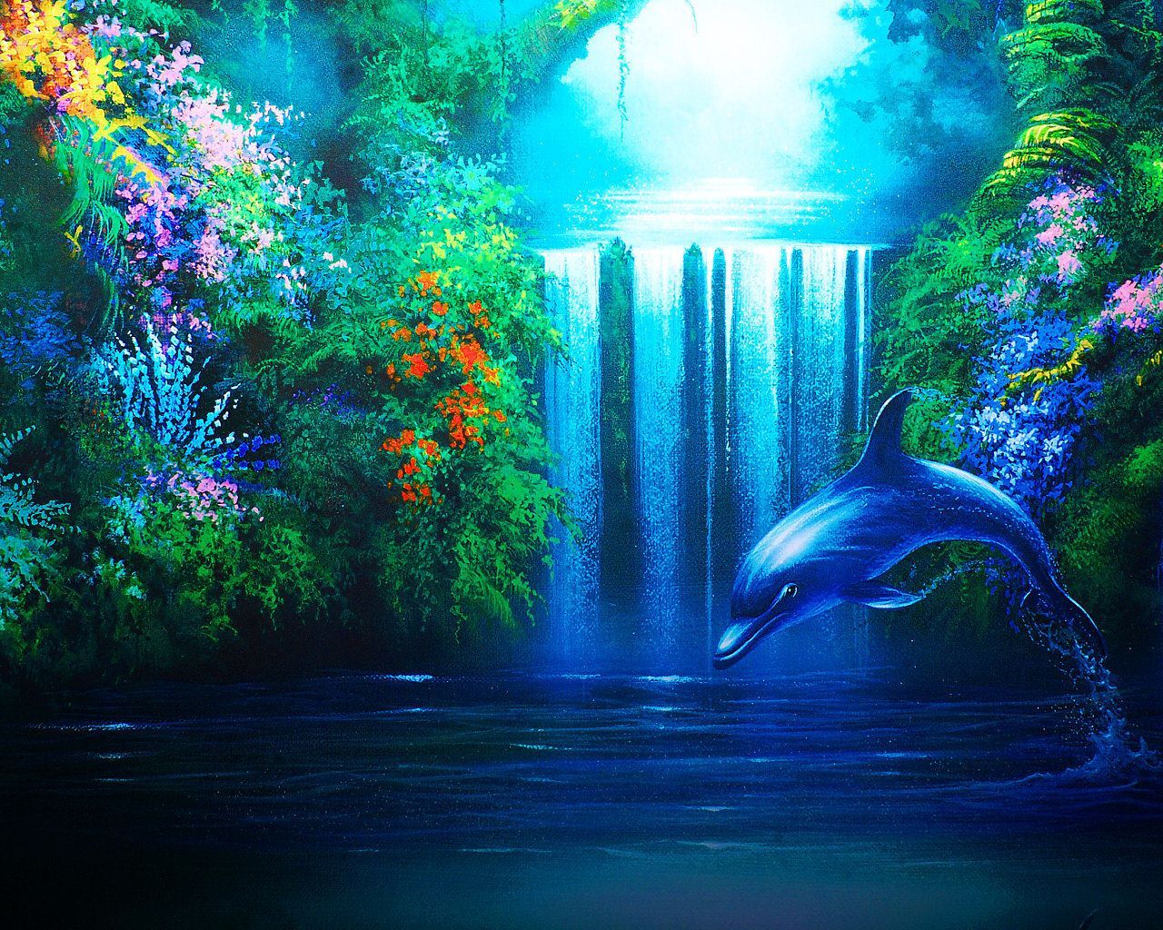 Dolphins Wallpaper: ♥ Dolphins ♥. Waterfall wallpaper, Dolphin image, Scenery wallpaper