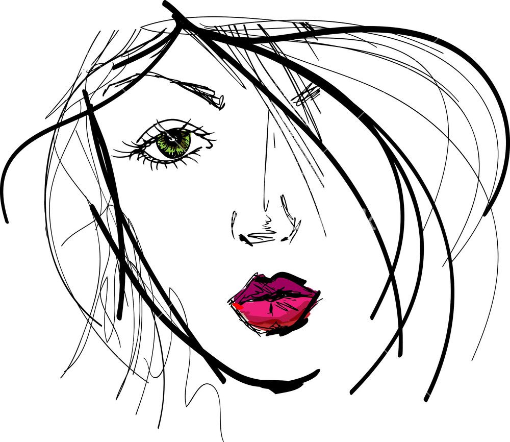 Lady Face Drawing