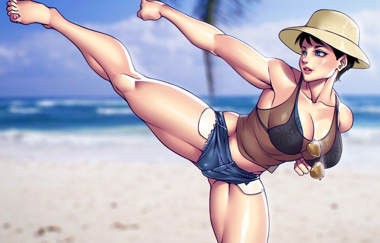 Photo Wallpaper Beach, Chest, Summer, Girl, Feet, Body