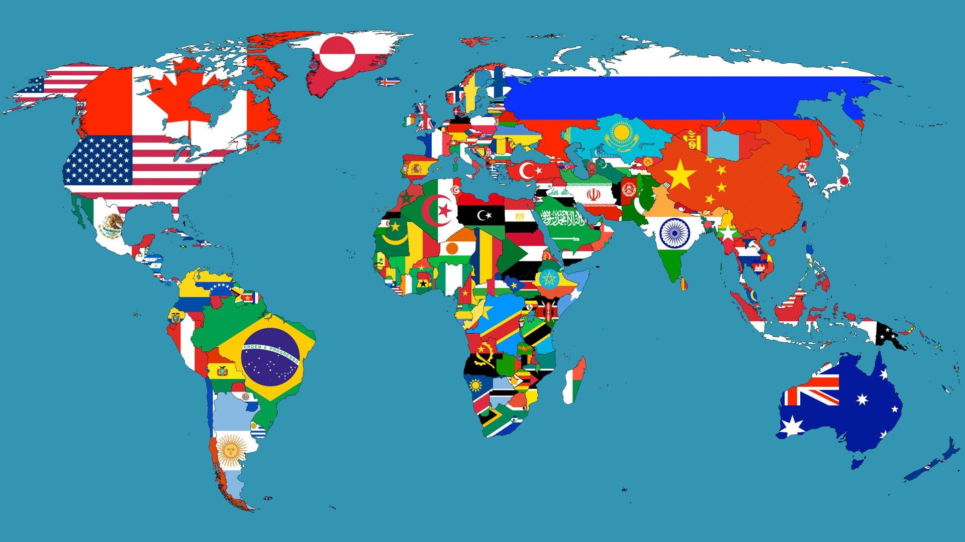 World Map flags illustration HD wallpapers