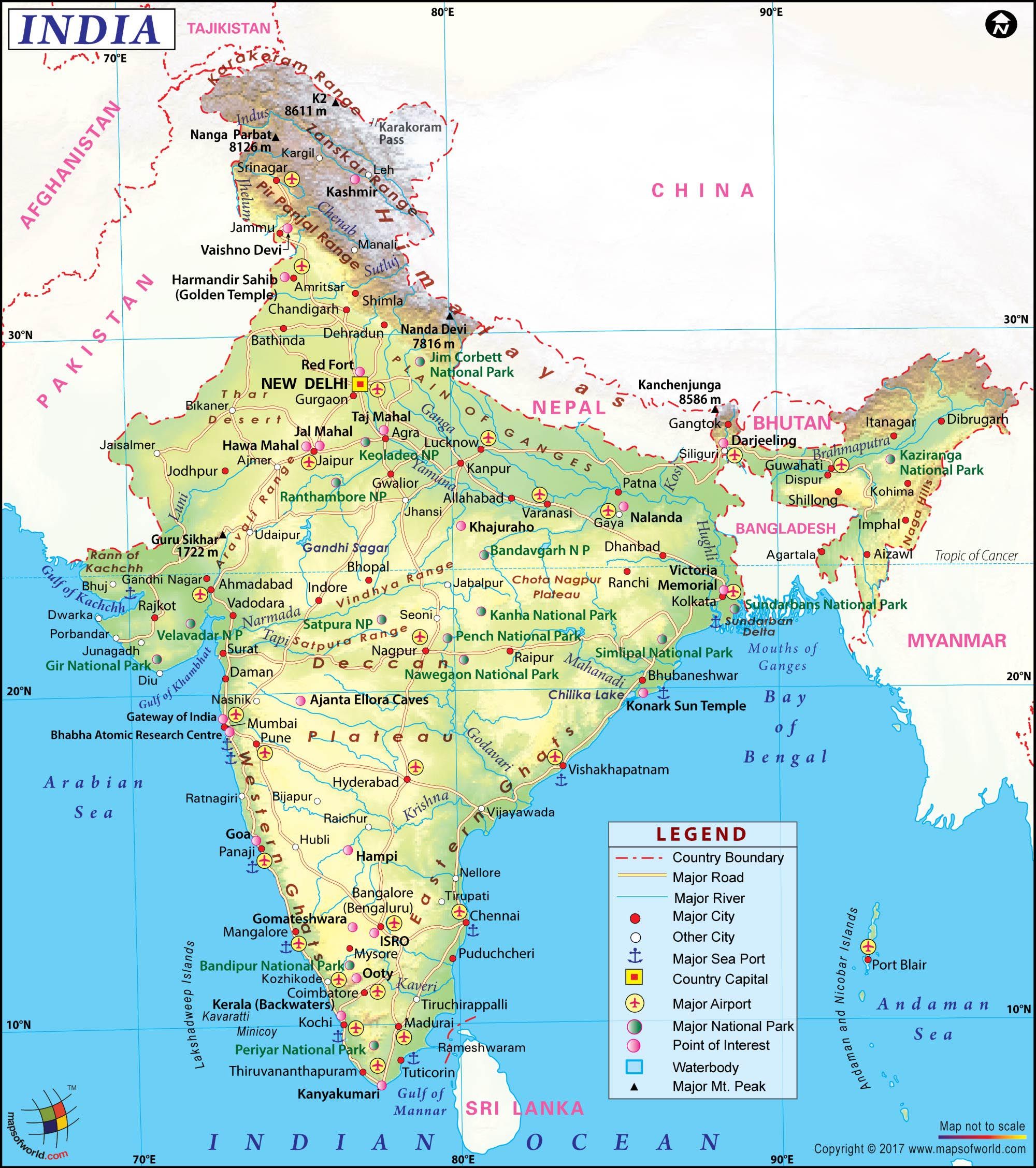 Large India Map Image