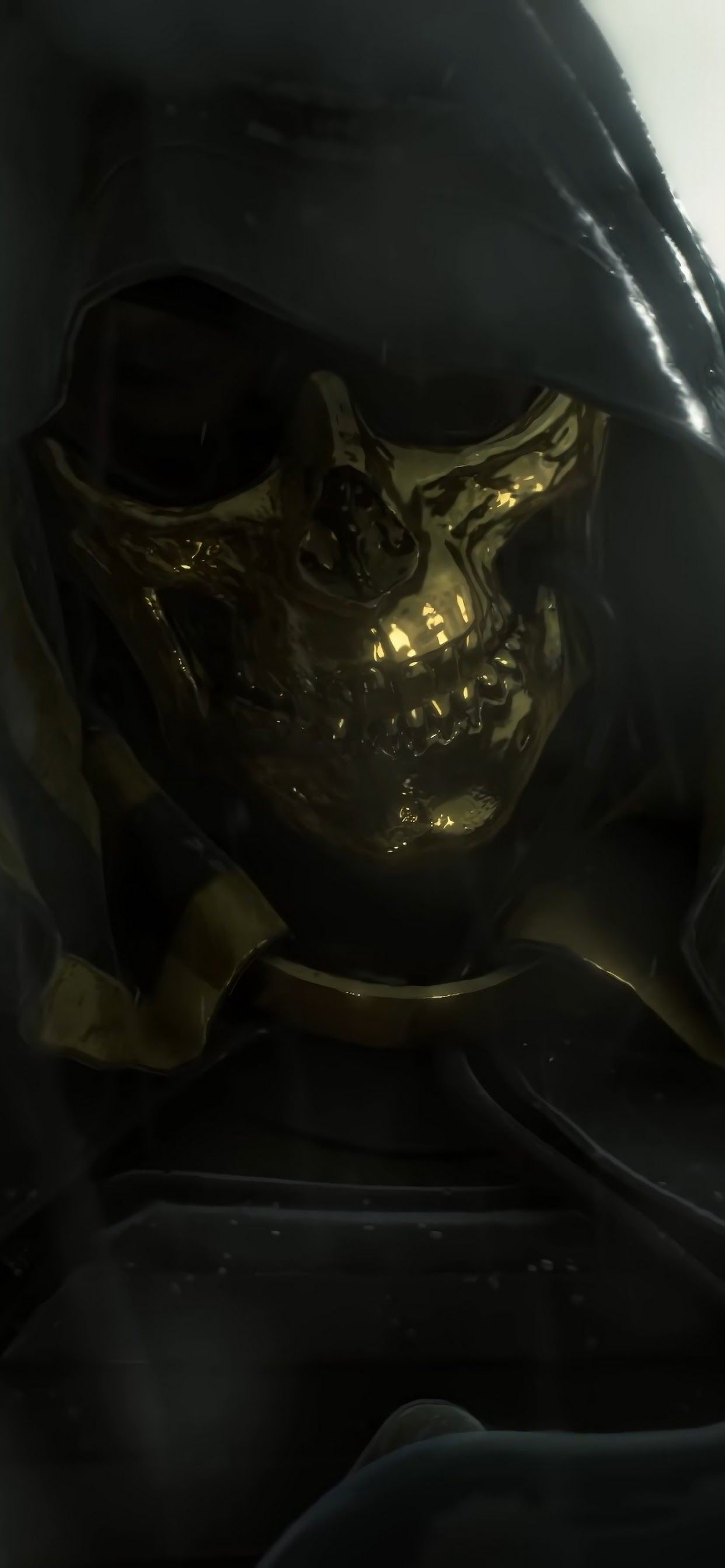 Death Stranding Higgs Gold Skull Mask 4K Wallpaper