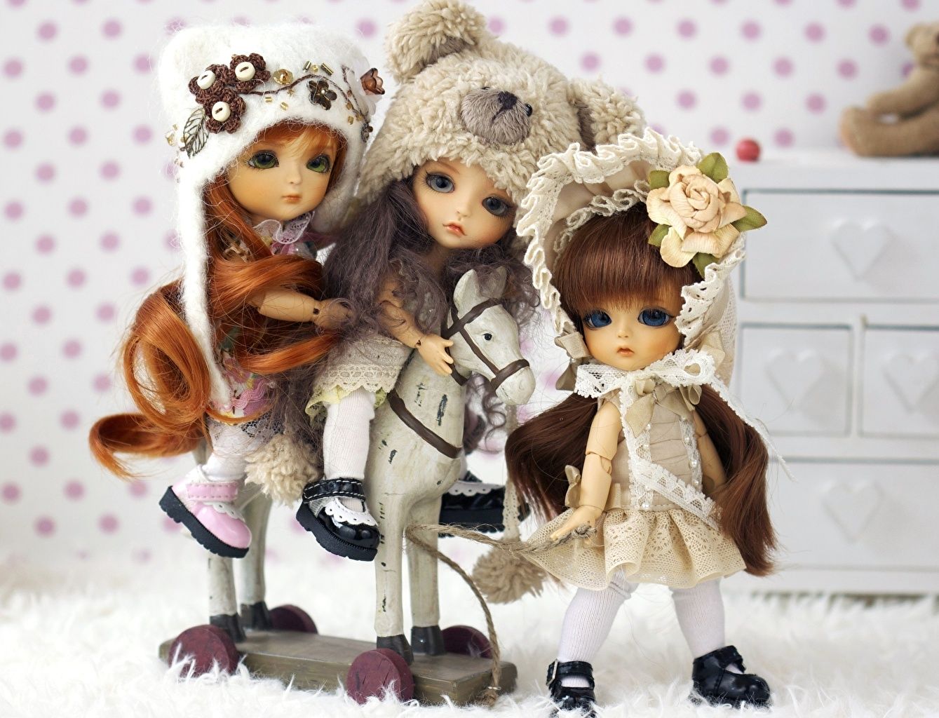 Wallpaper Little girls Doll Toys
