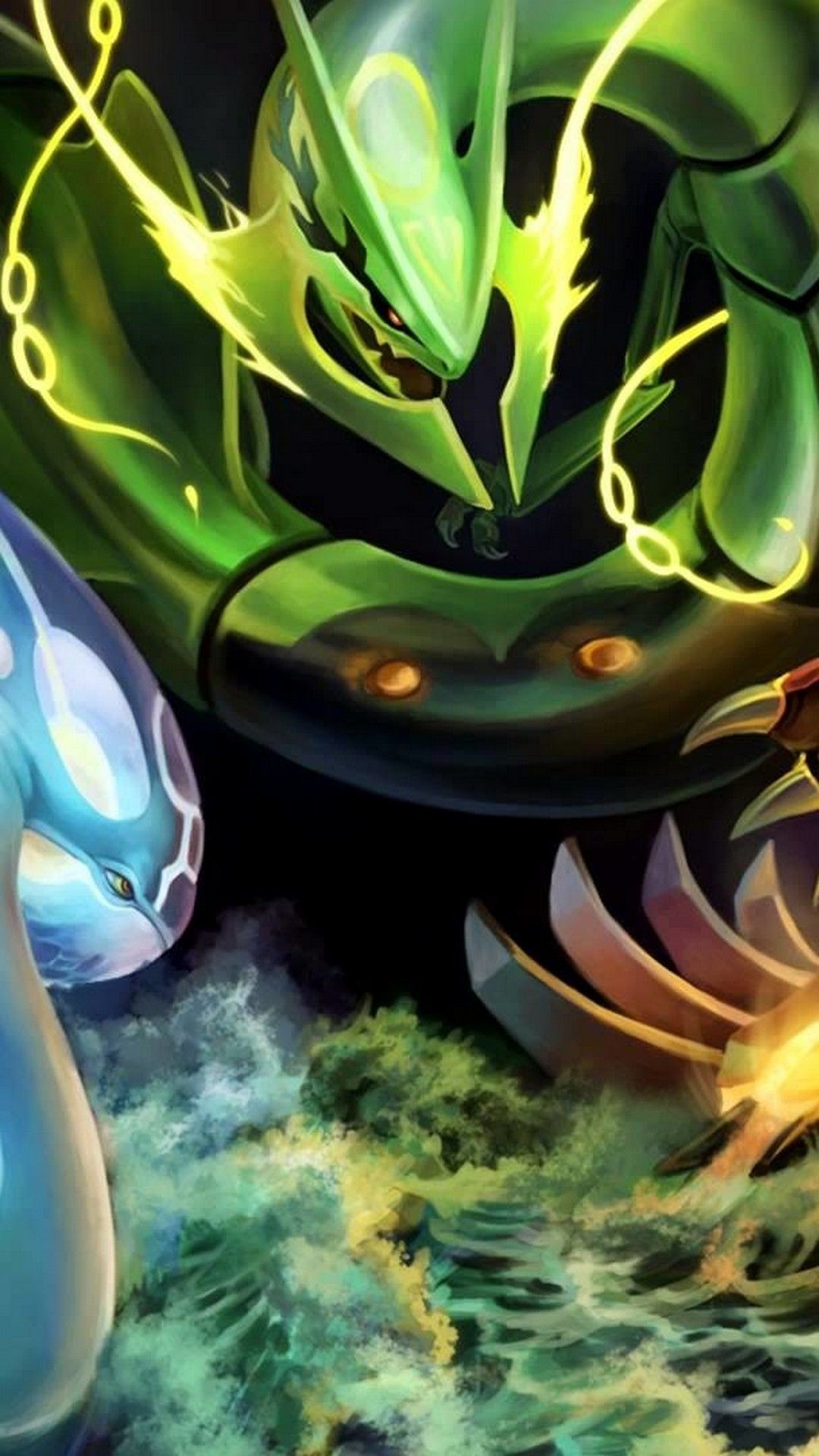 Pokemon Rayquaza Groudon And Kyogre, Download Wallpaper