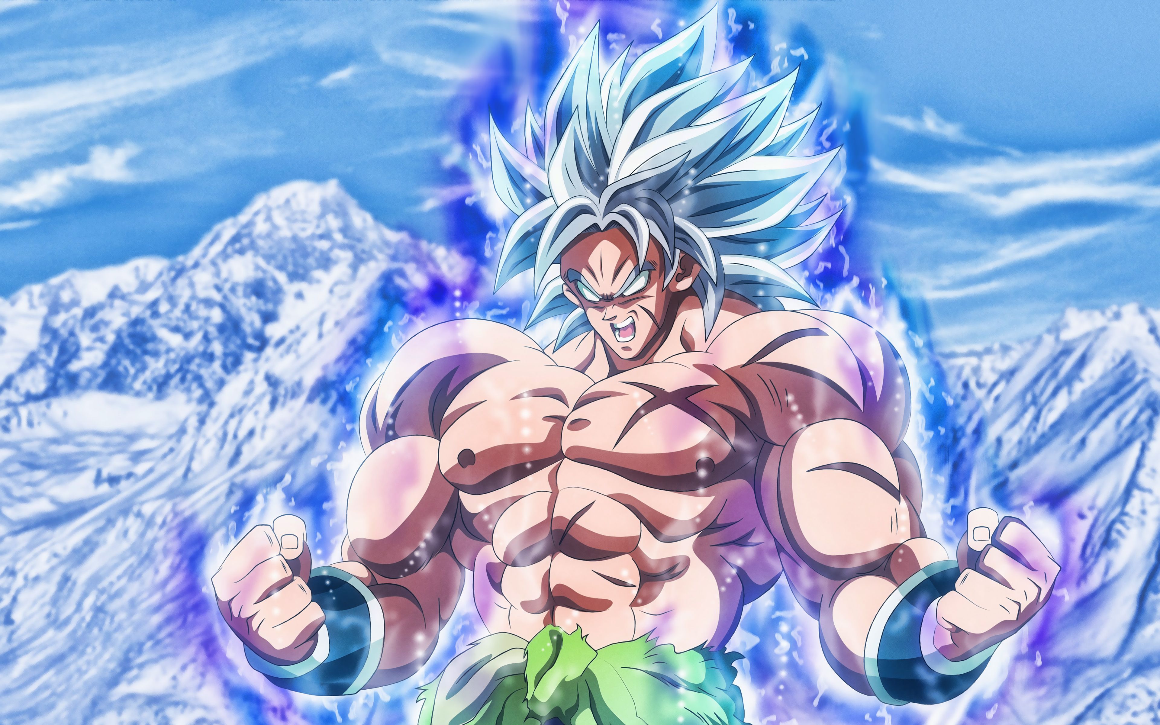 Download wallpaper Broly, 4k, mountains, Dragon Ball, artwork, DBS, Dragon Ball Super, DBS characters, Broly 4k for desktop with resolution 3840x2400. High Quality HD picture wallpaper